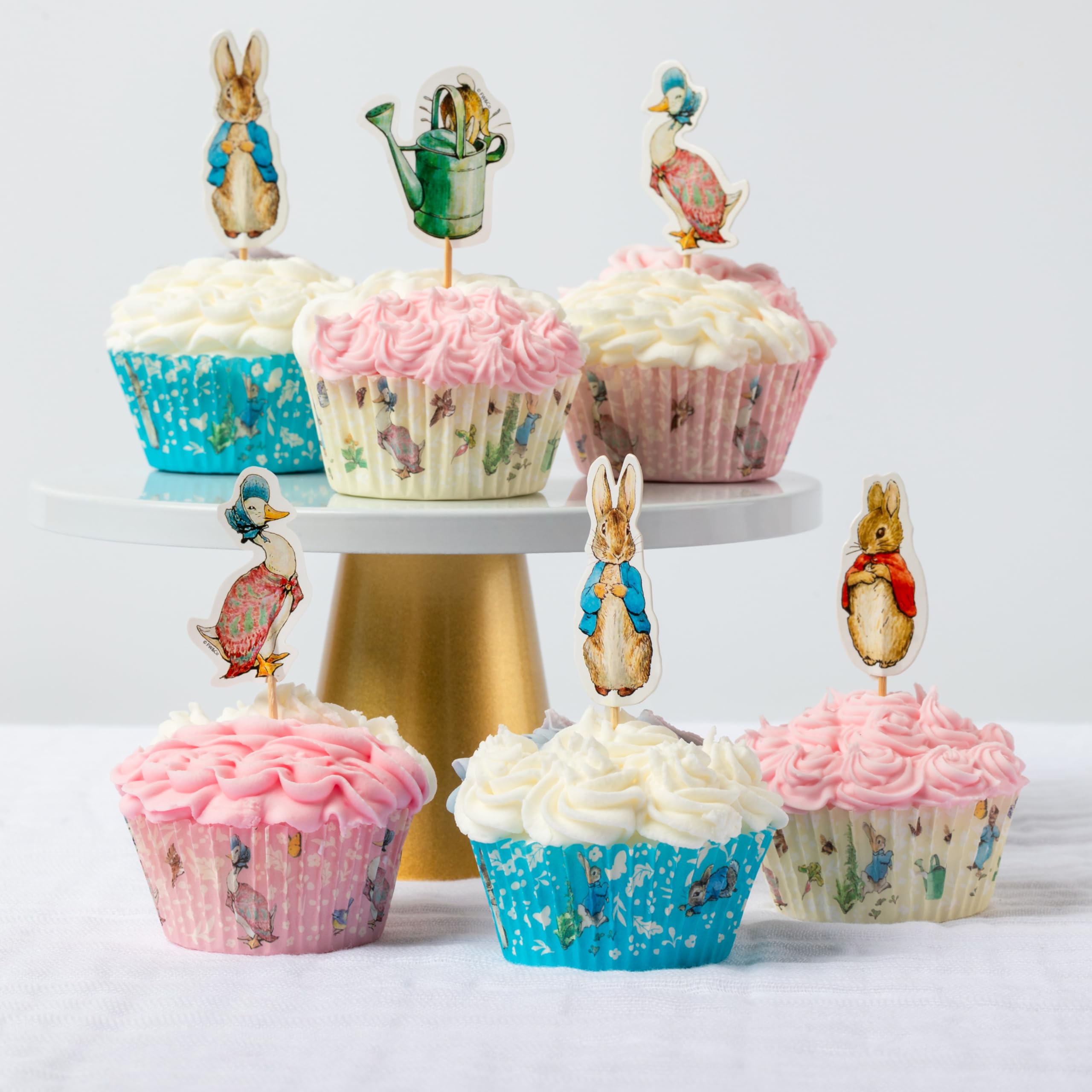 Anniversary House Peter Rabbit Character Party Picks - 12 Double-Sided Paper Toppers | 5.5cm 6