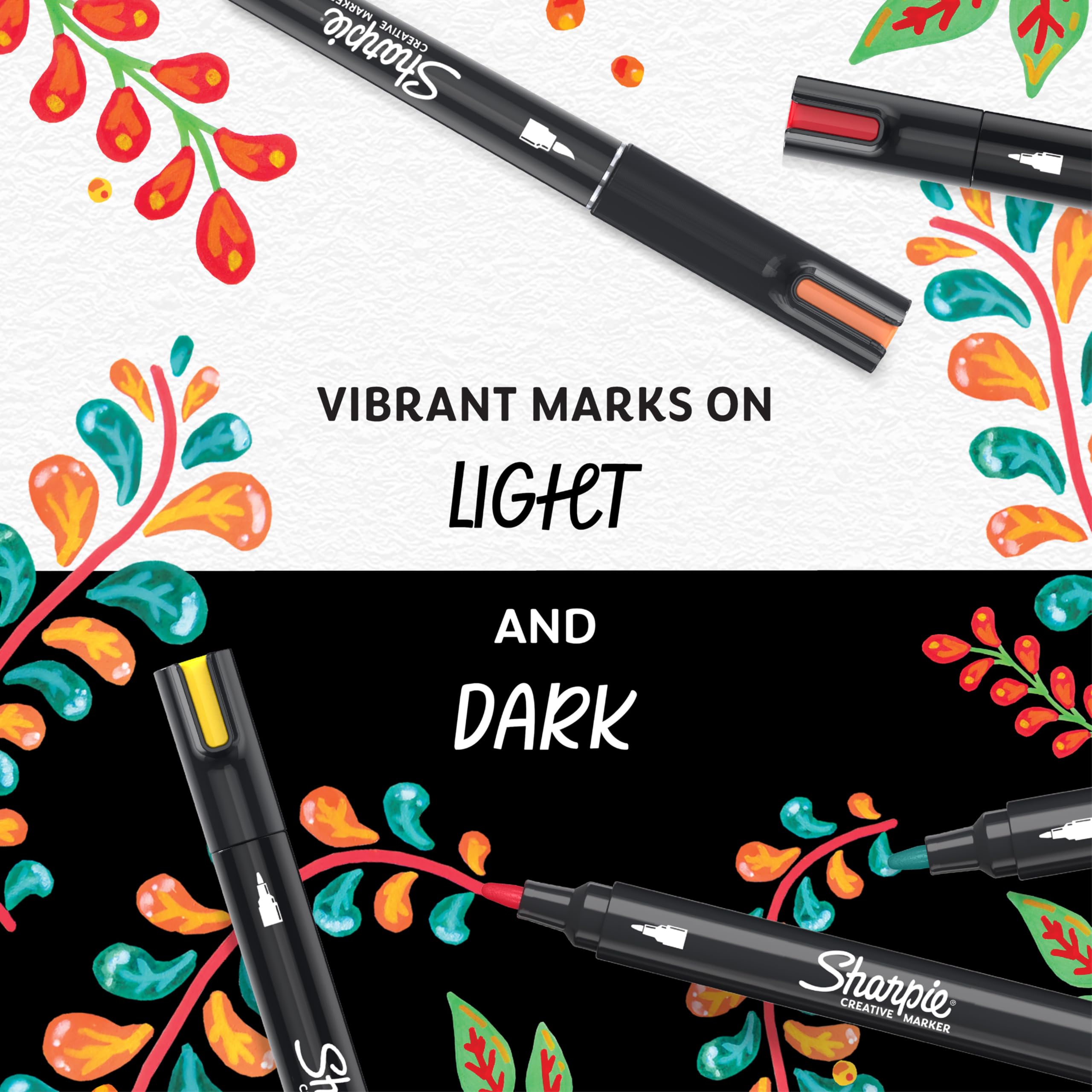 Sharpie Creative Marker Acrylic Paint Pens - Water-Based, No-Bleed Ink, Pops on Light & Dark Surfaces | Pack of 6 Red 5
