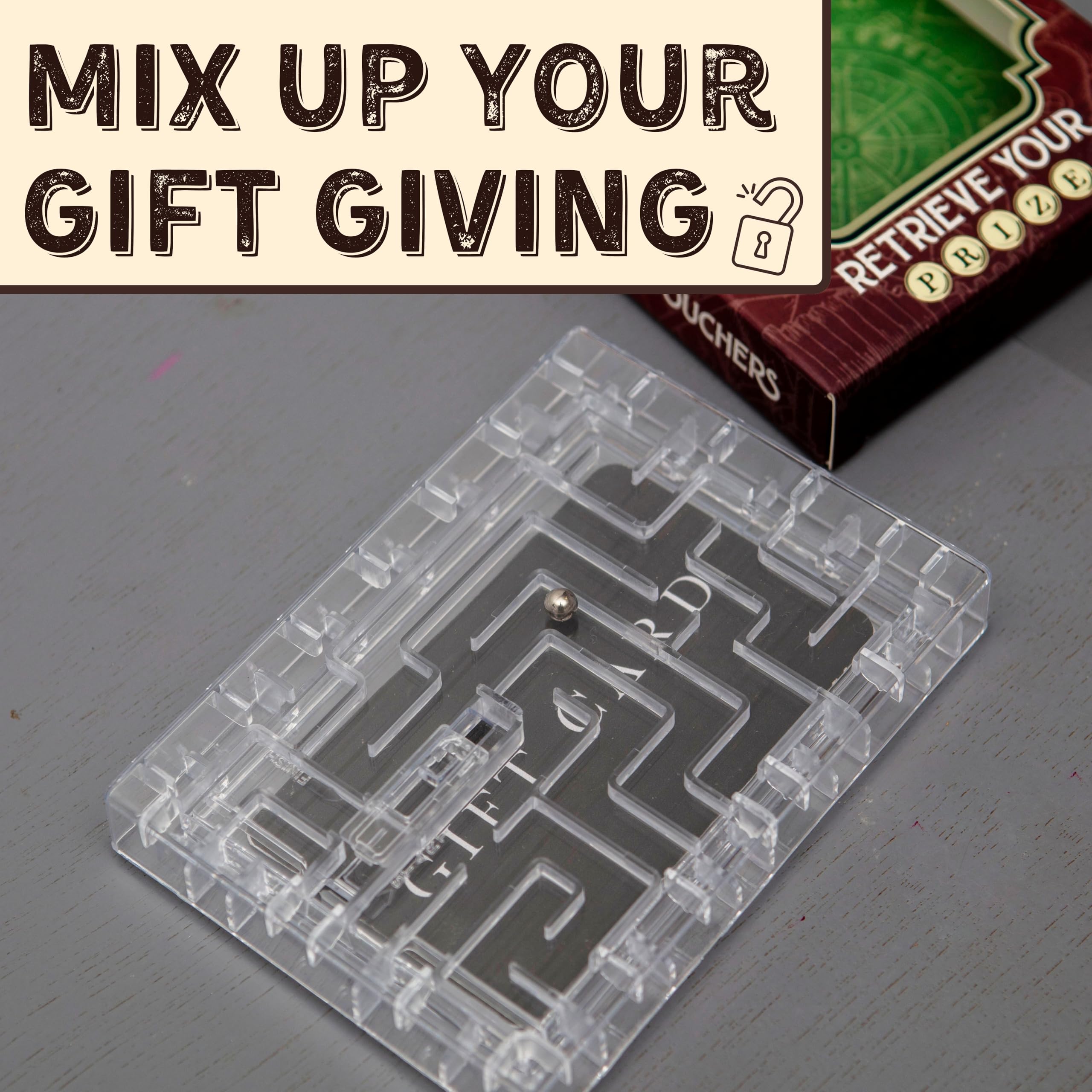 Boxer Gifts Escape Maze Money Puzzle Box for Gift Cards and Cash - Clear Plastic Brain Teaser Challenge 9