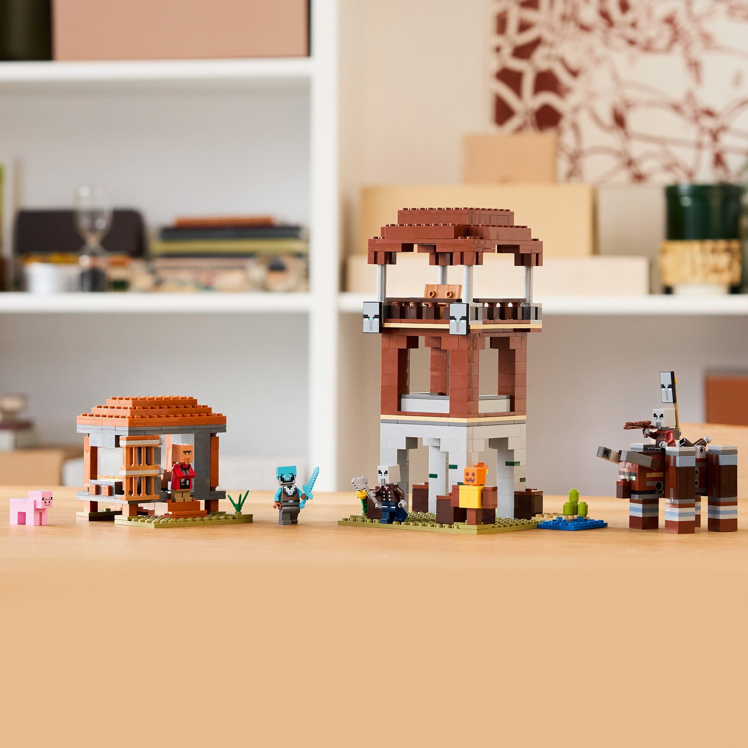LEGO Minecraft The Pillager Outpost and Ravager - 665-Piece Building Set for Kids 9+