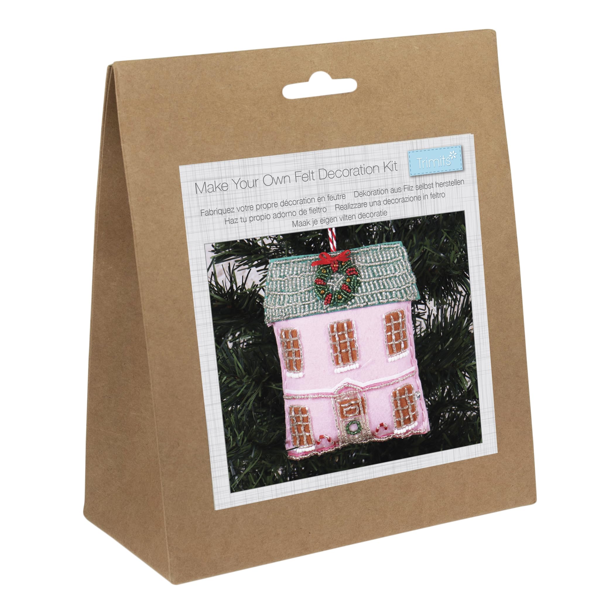 Trimits Christmas Felt Decoration Kit - Beaded House Craft Kit 5