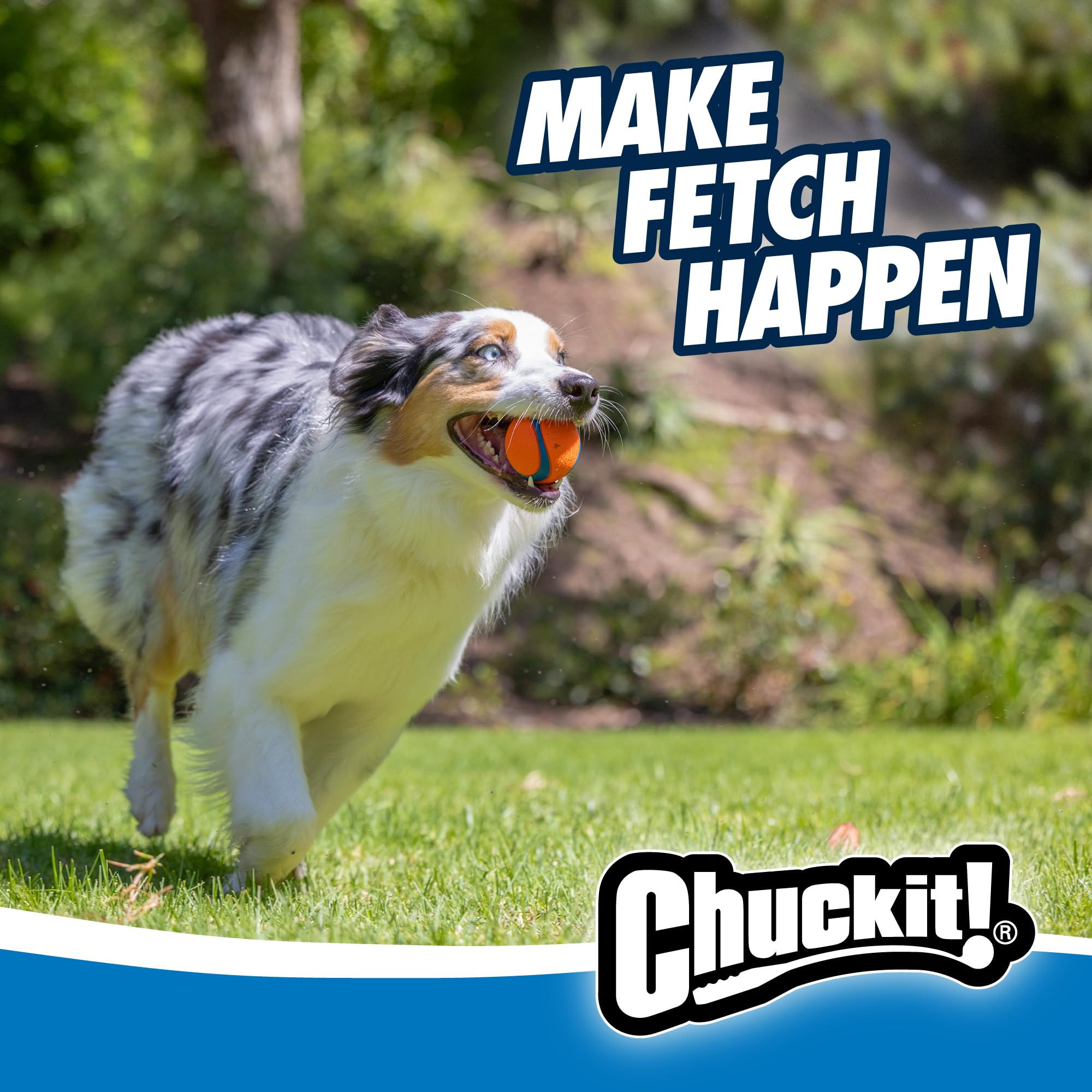 Chuckit! Fetch Medley Gen 3 Medium Dog Balls - Durable Rubber, Lightweight, Multi-Color Pack of 3 2