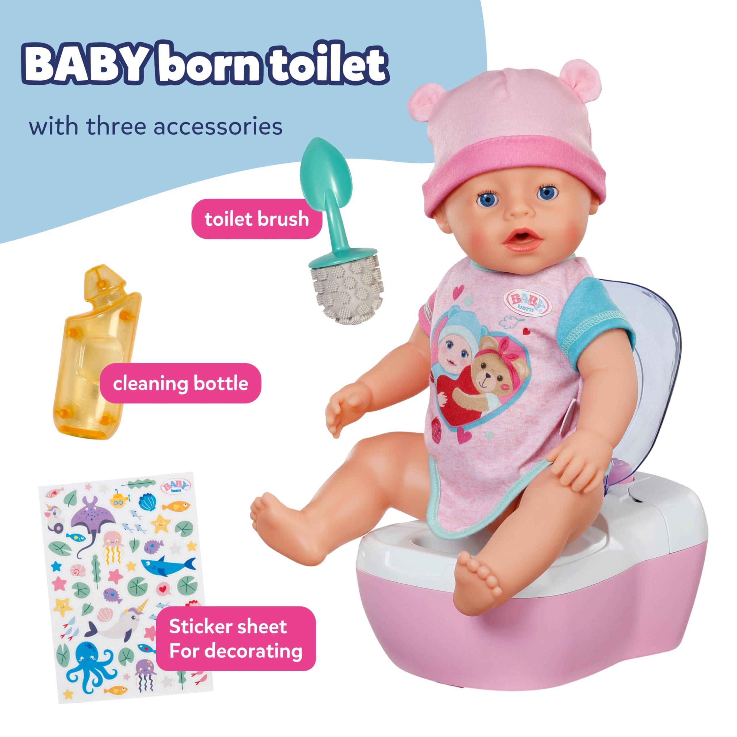 BABY born Toilet - Doll Toilet with Flushing Sounds, Toilet Song & Accessories 6