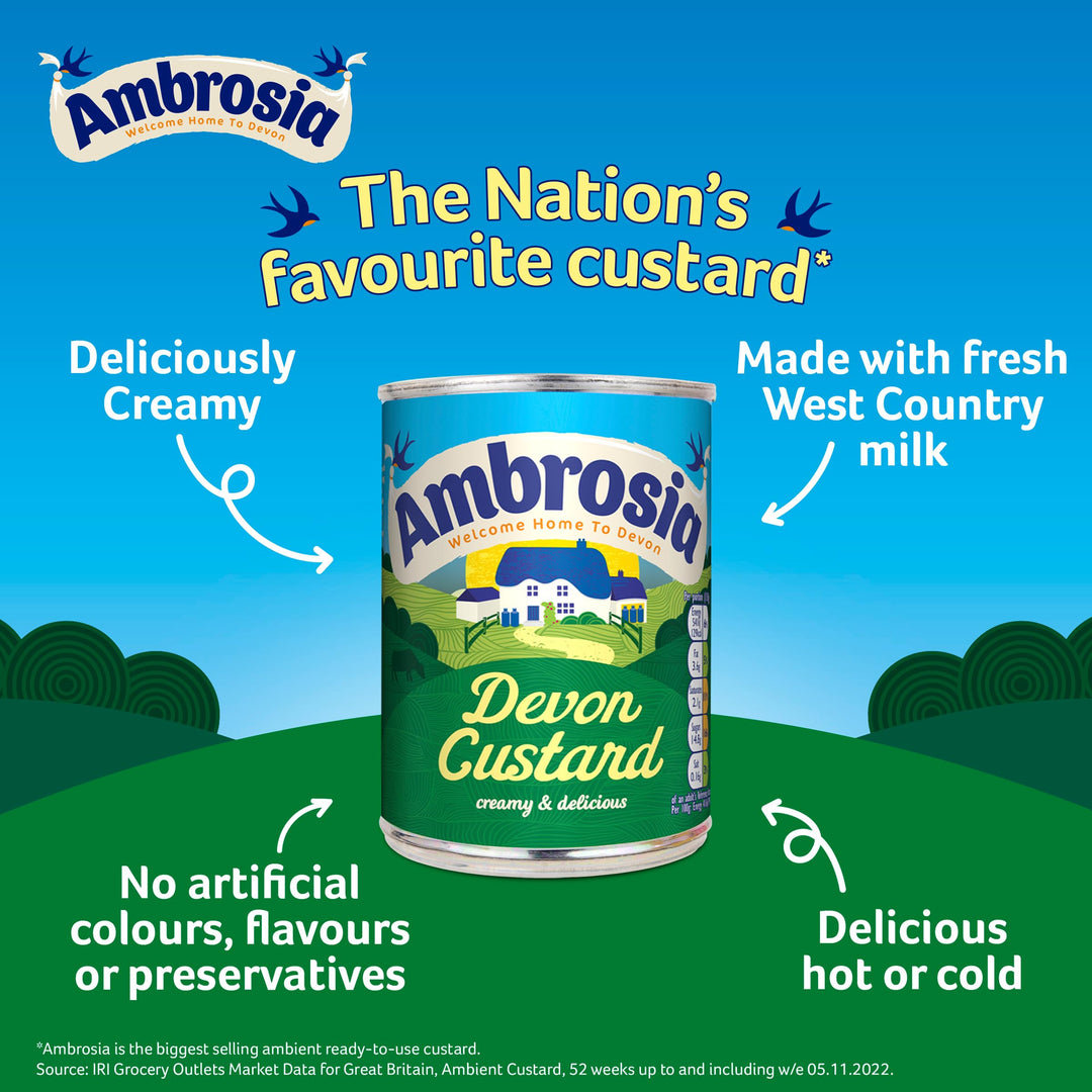 Ambrosia - Devon Custard Original Recipe Creamy Ready-to-Eat Dessert 400g