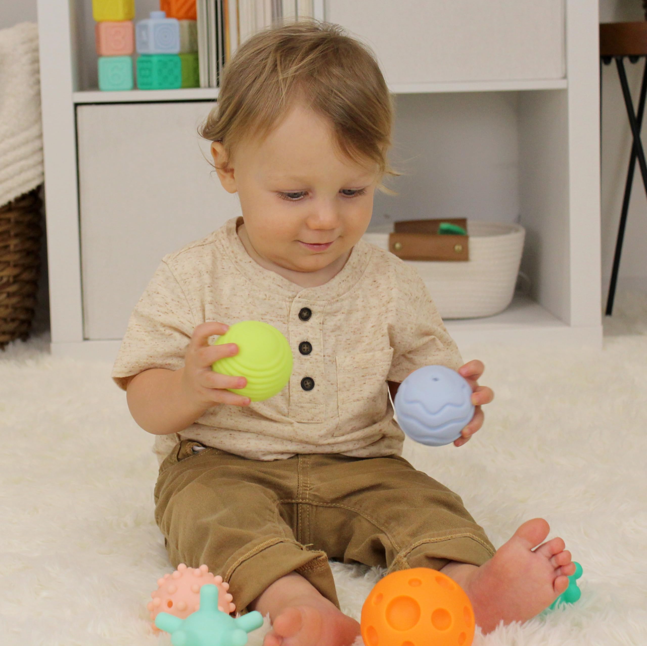 INFANTINO Textured Multi Ball Set - Sensory Toys for Babies | 6 Count | BPA-Free 3