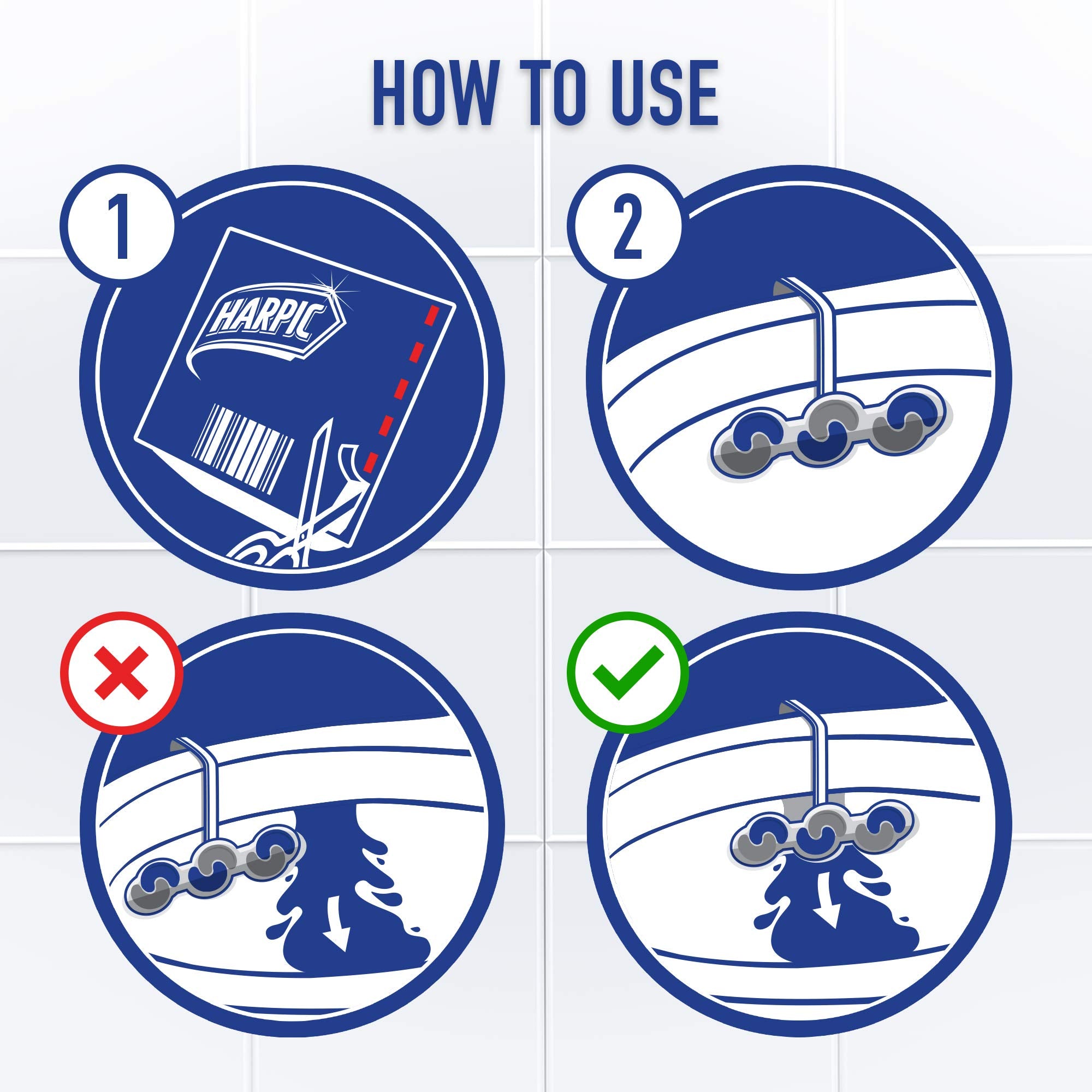 Harpic Active Fresh Toilet Rim Block Twin Pack, Atlantic Fresh 6