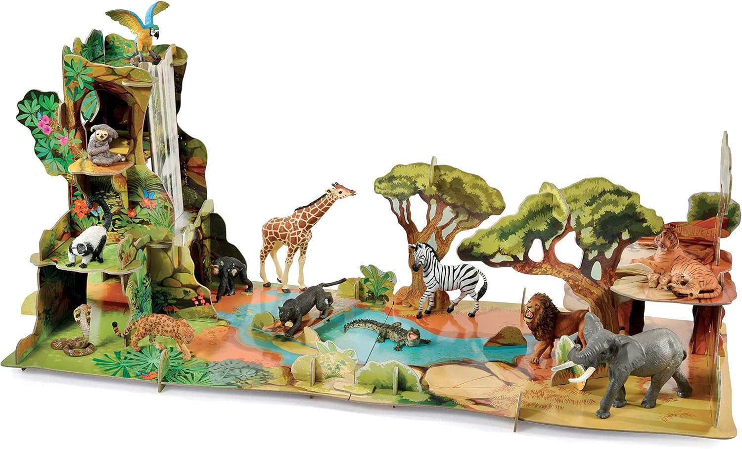 Papo Jungle Playset 60112 - Cardboard Wildlife Habitat for Animal Figurines, Ages 3+ 2