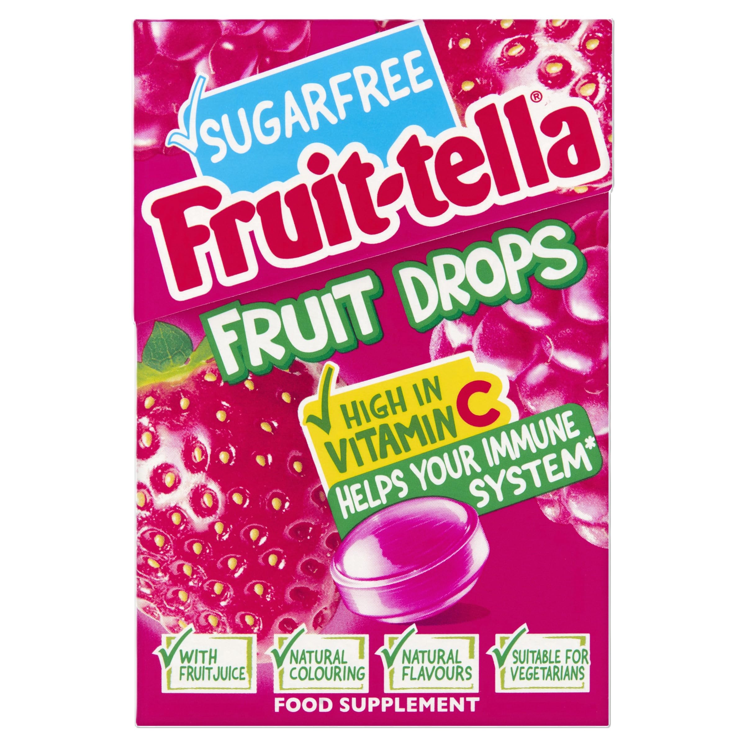 Fruittella Fruit Drops - Sugar Free Red Berry Mix Sweets | Pack of 10 | High in Vitamin C 5
