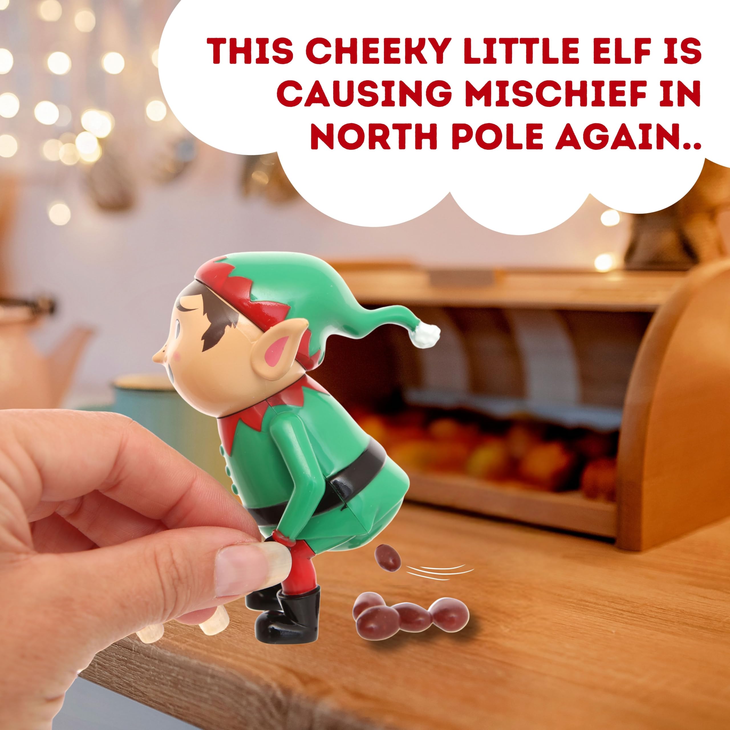 Pooping Elf Toy by Boxer Gifts - Refillable Novelty Stocking Filler for Kids, Brown 3