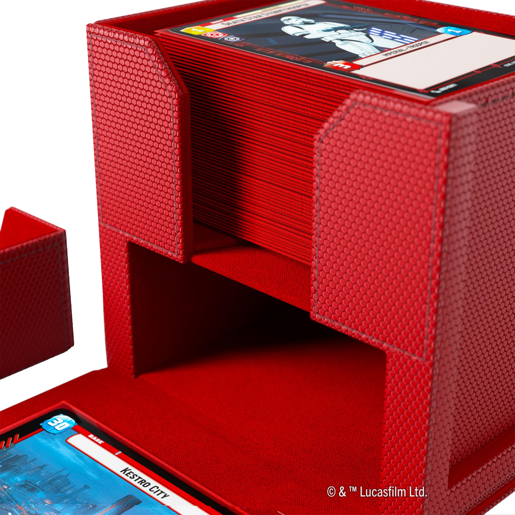 Gamegenic Star Wars Unlimited Deck Pod - Red | Holds 60 Double-Sleeved Cards | Includes Detachable Leader Case 6