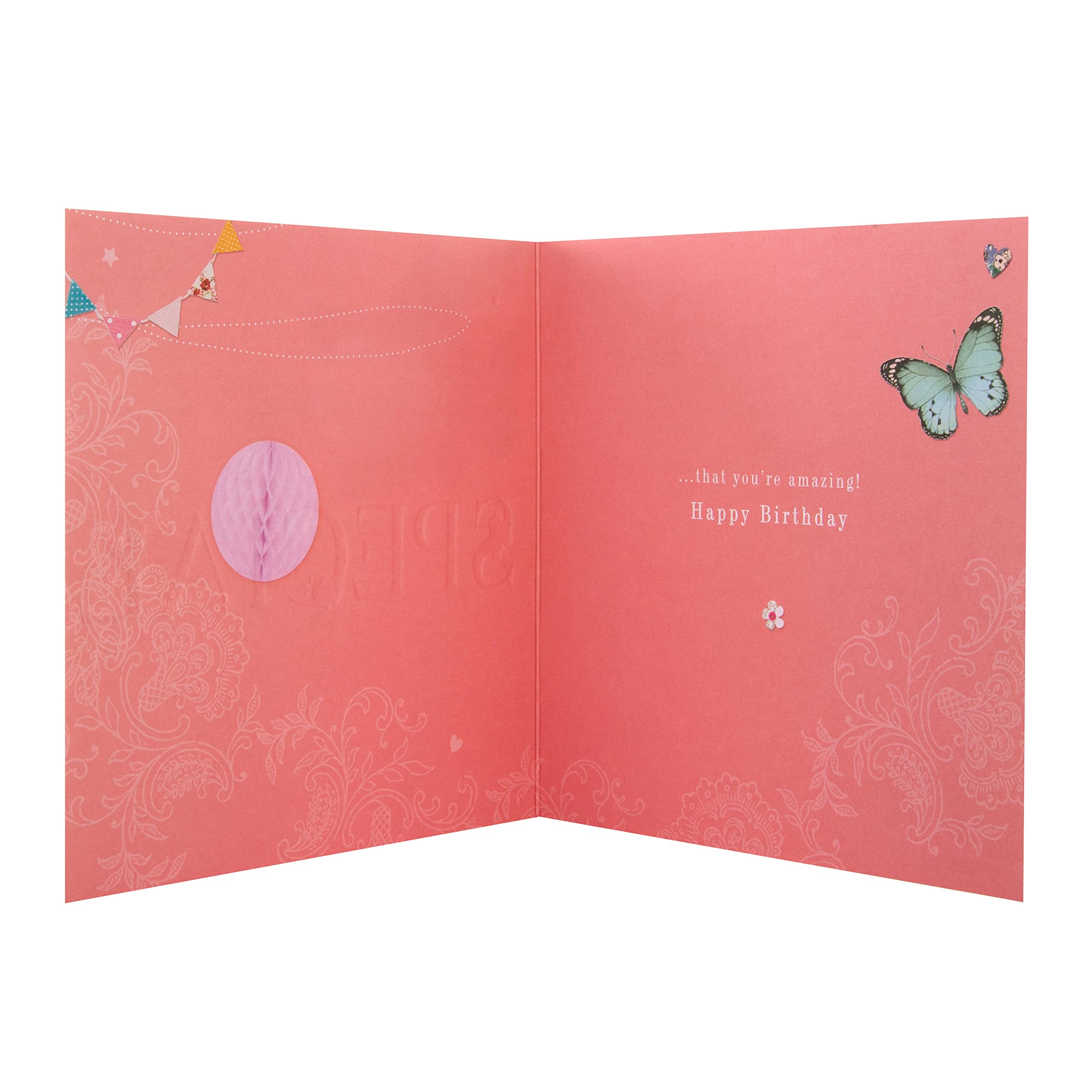 Hallmark Birthday Card for Someone Special - Butterfly & Florals Design | 16cm Square 2