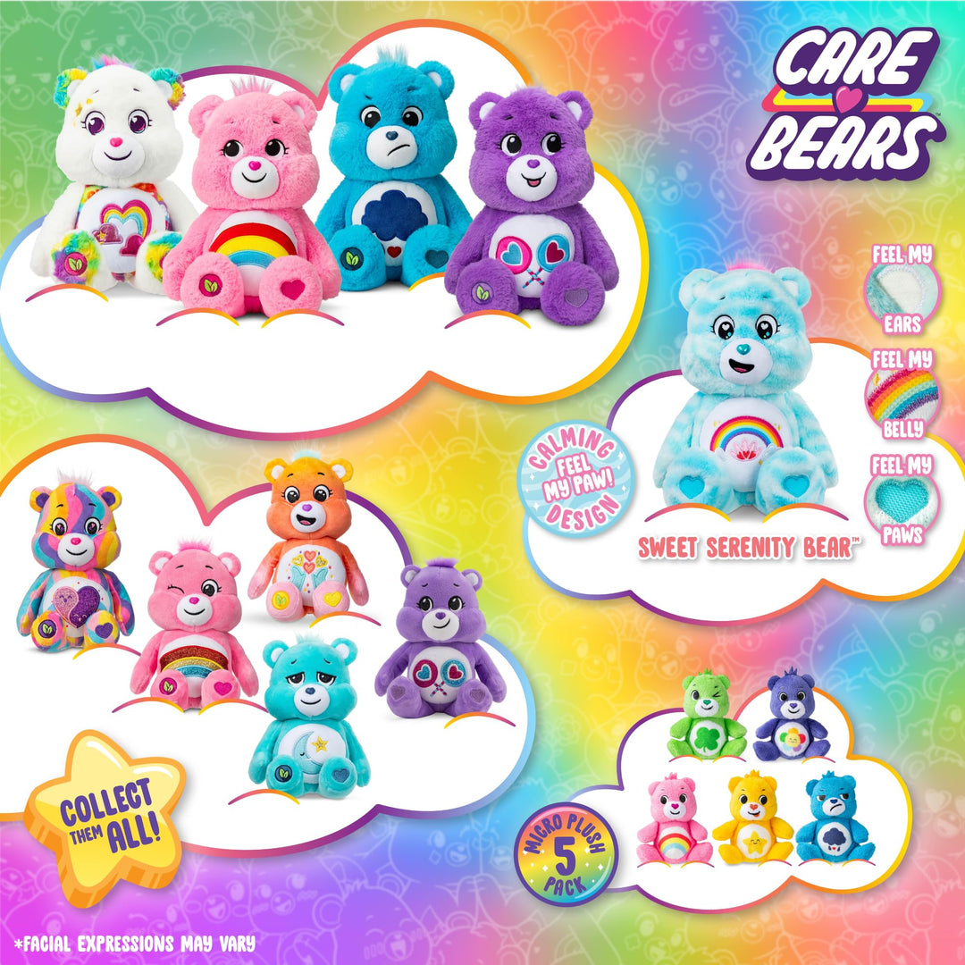 Care Bears Share Bear - 14 Inch Purple Plush Toy for Kids