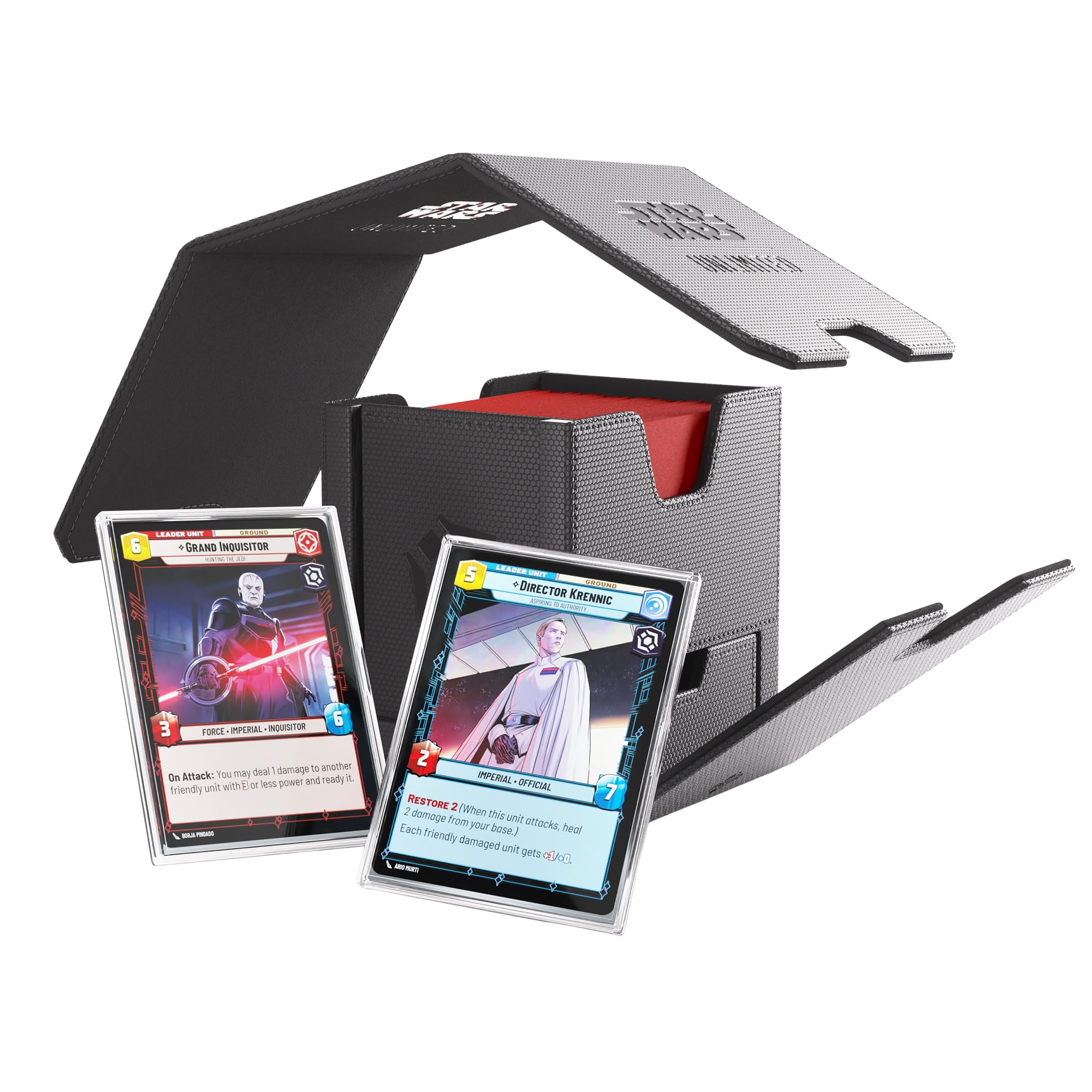 Gamegenic Twin Suns DECK POD - Black | Holds 100 Double-Sleeved Cards | UV Protection 1