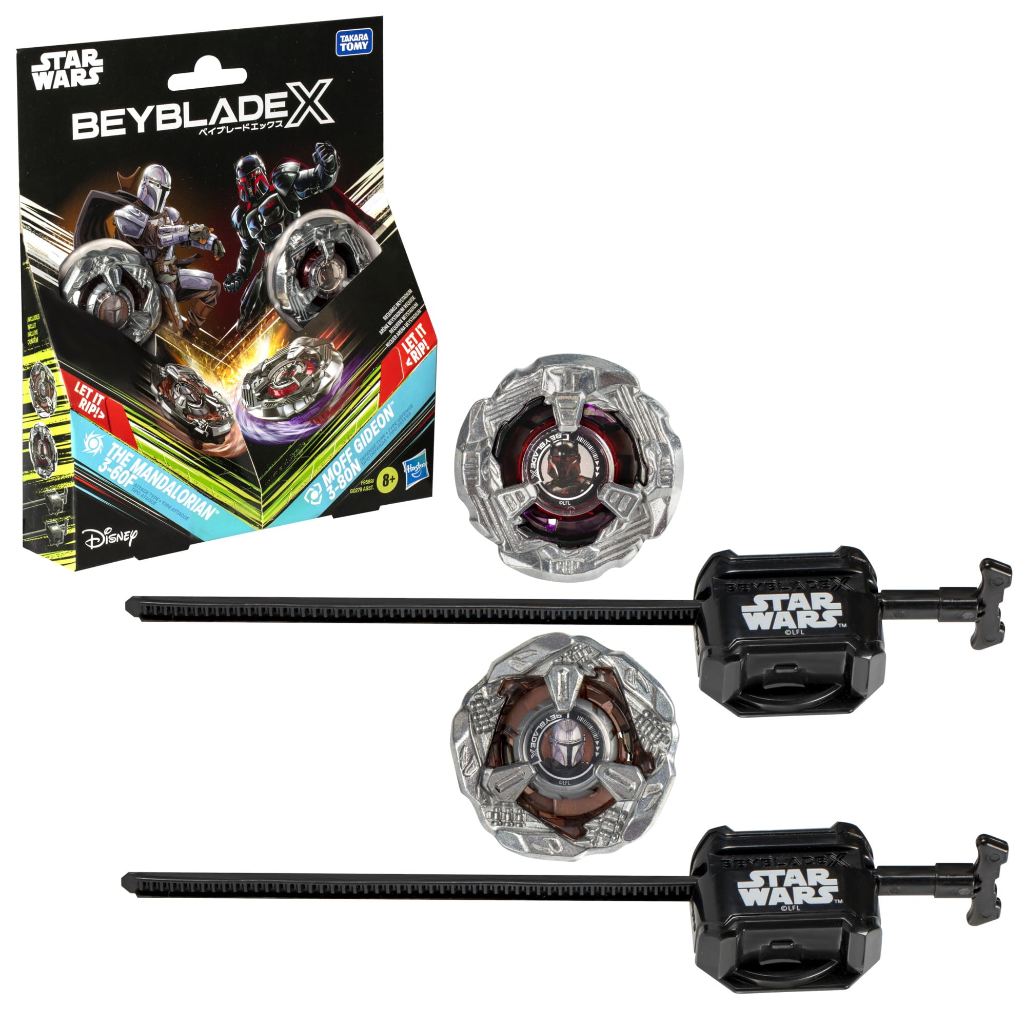 Beyblade X Star Wars Collab The Mandalorian 3-60F vs. Moff Gideon 3-80N Multipack Set