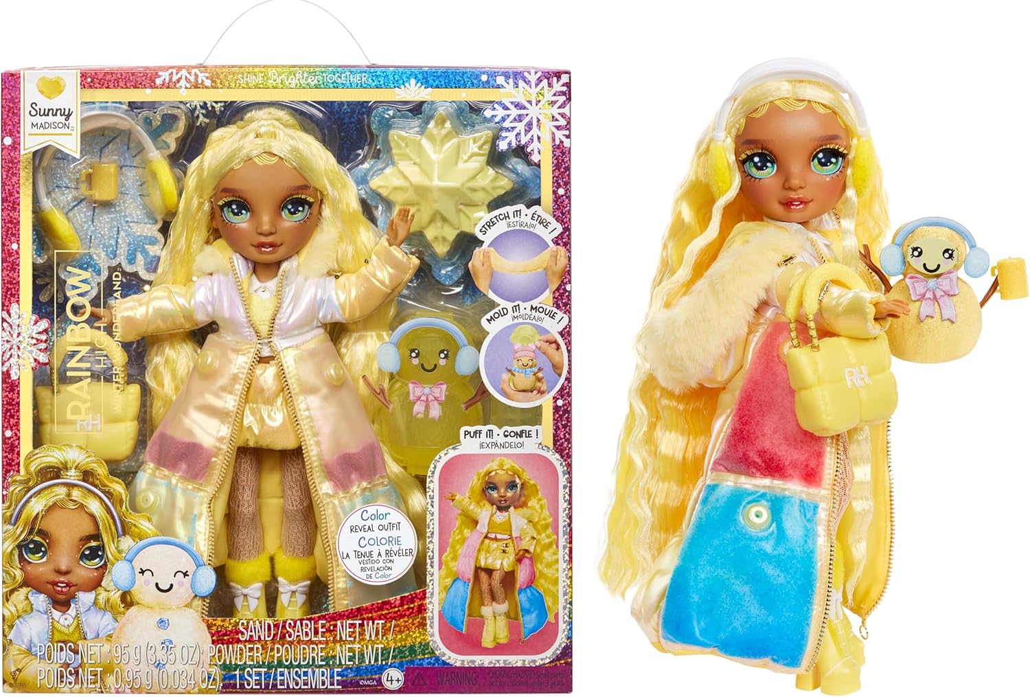 Rainbow High Winter Wonderland - Sunny (Yellow) - 28 cm Fashion Doll with Magic Snow Outfit 1