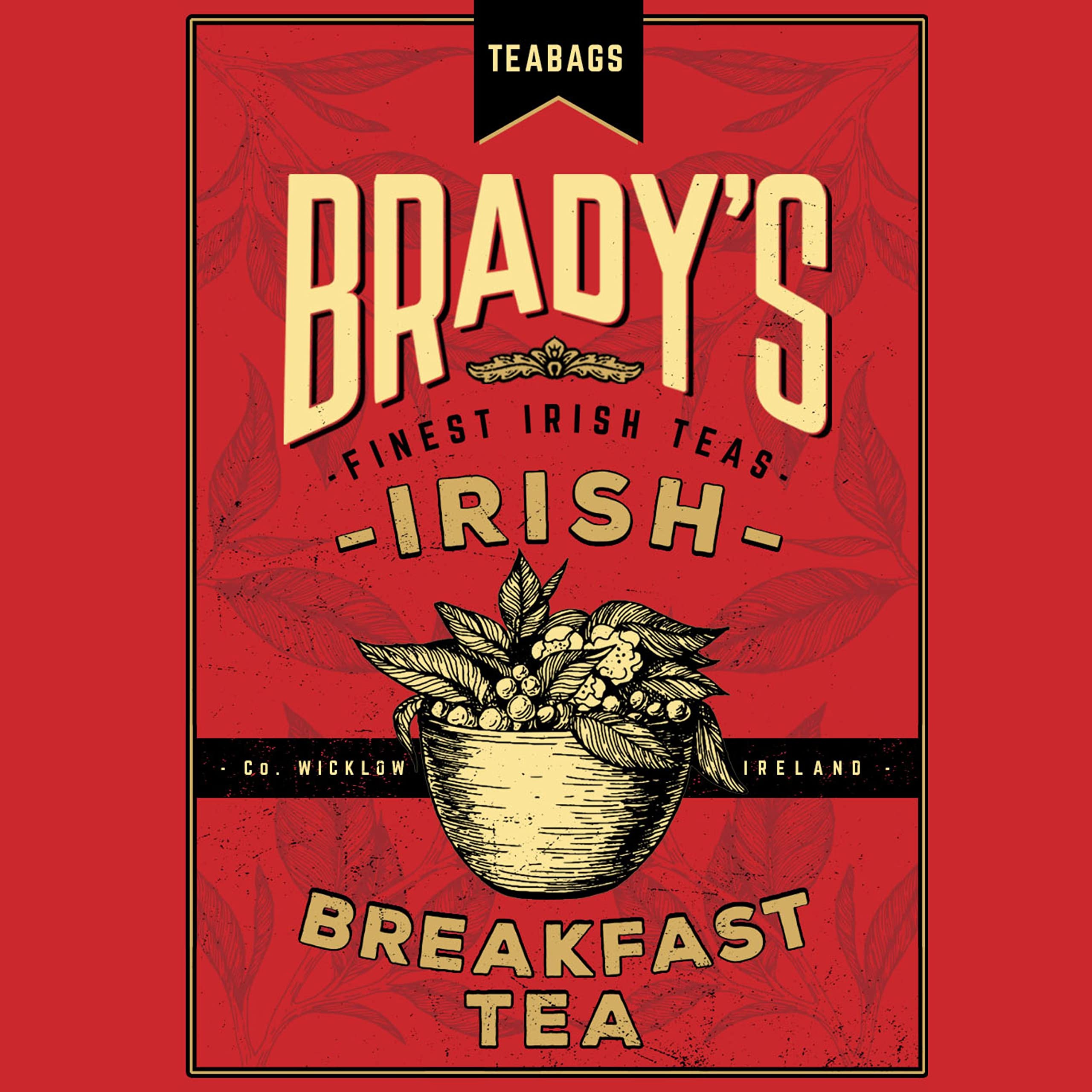 Brady's Irish Breakfast Tea - 40 Tea Bags - Rich Malty Black Tea Blend in Tin 16