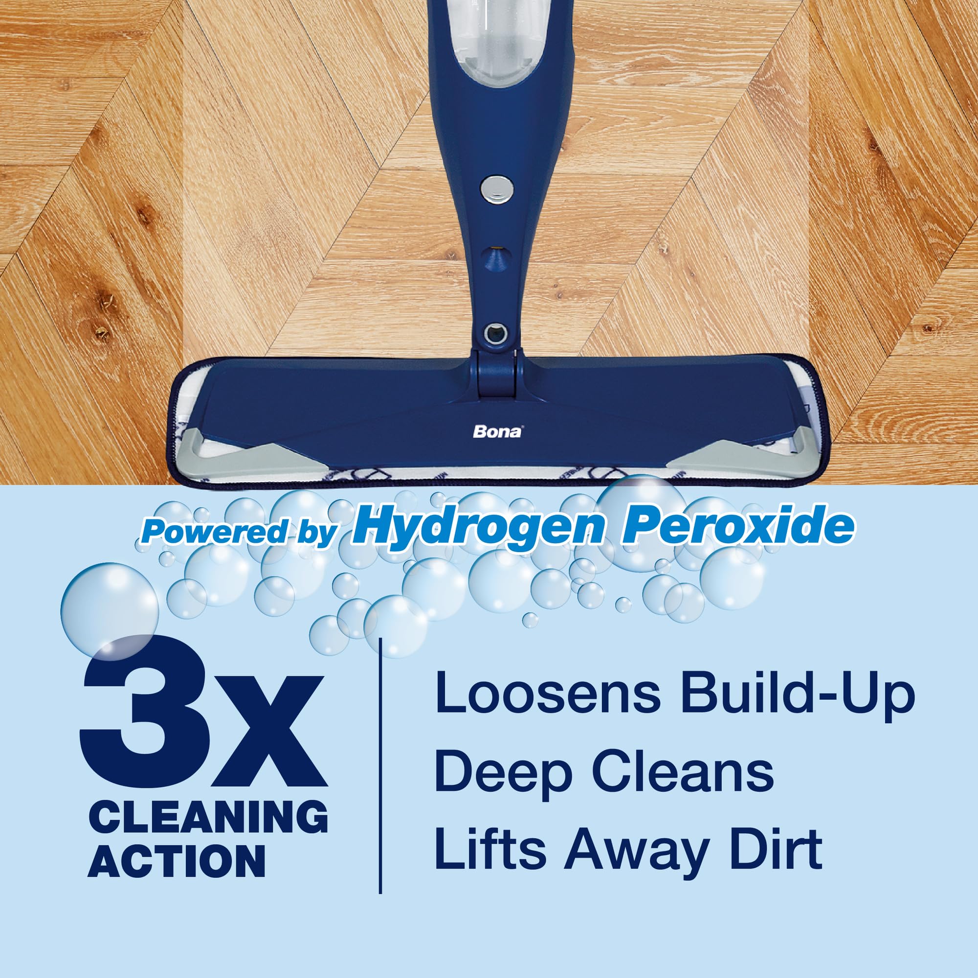 Bona OxyPower Wood Floor Deep Cleaner Cartridge for Spray Mops | 850ml | Streak Free 2