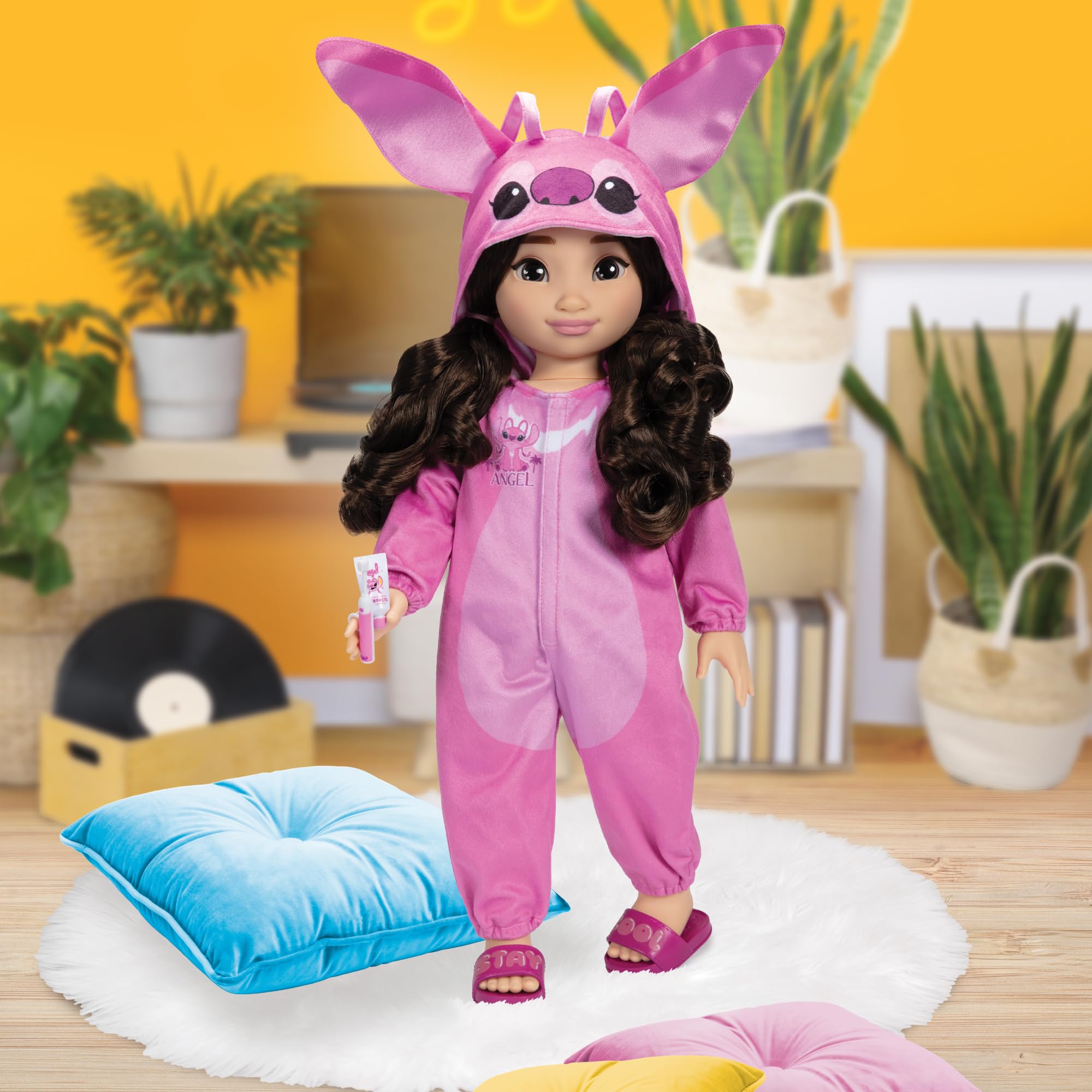 Disney ILY 4ever Angel 45cm Soft Doll - Brown Hair, Includes Onesie & Sleepover Accessories 5