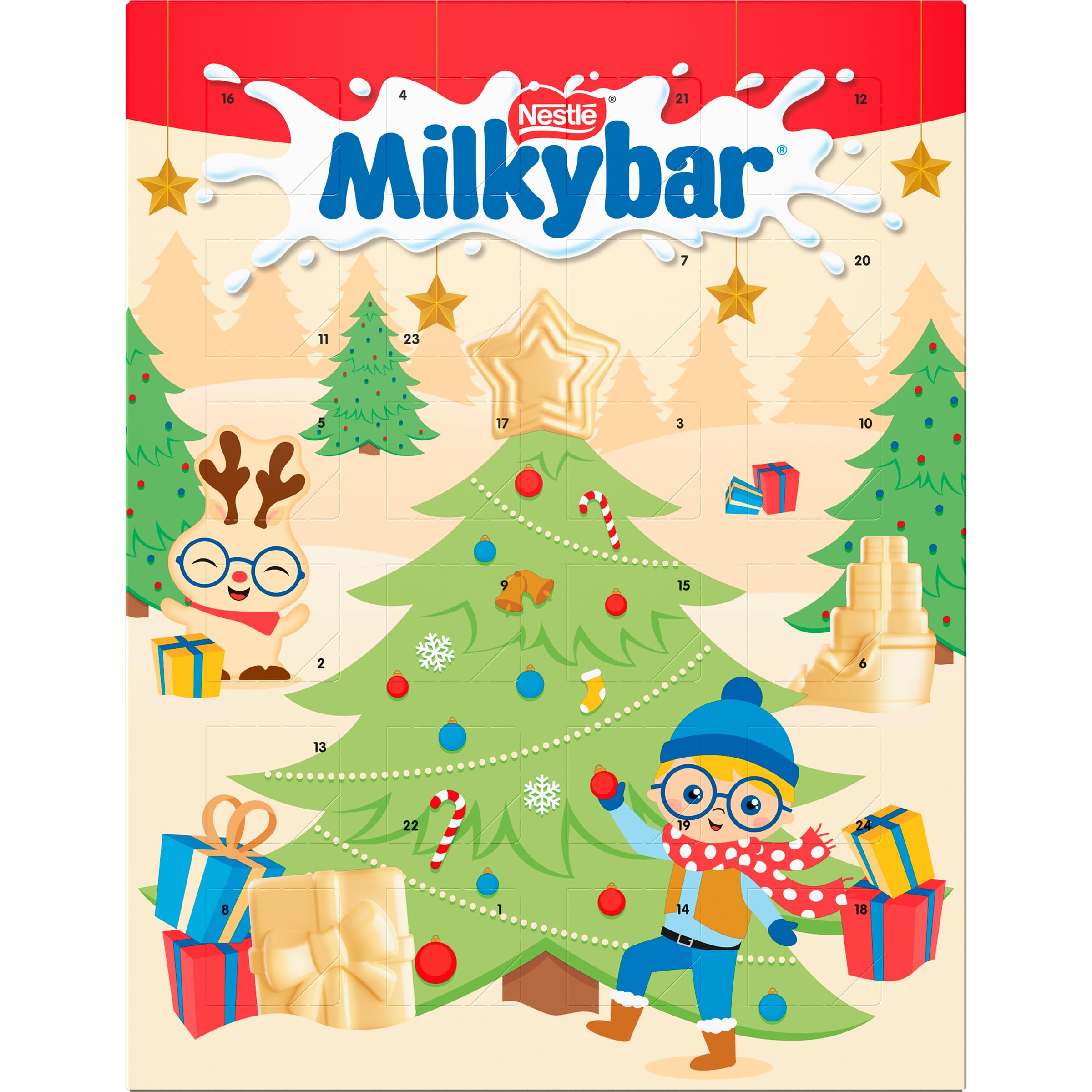 Nestle Milkybar Advent Calendar - 24 Doors with Creamy White Chocolate Treats 1