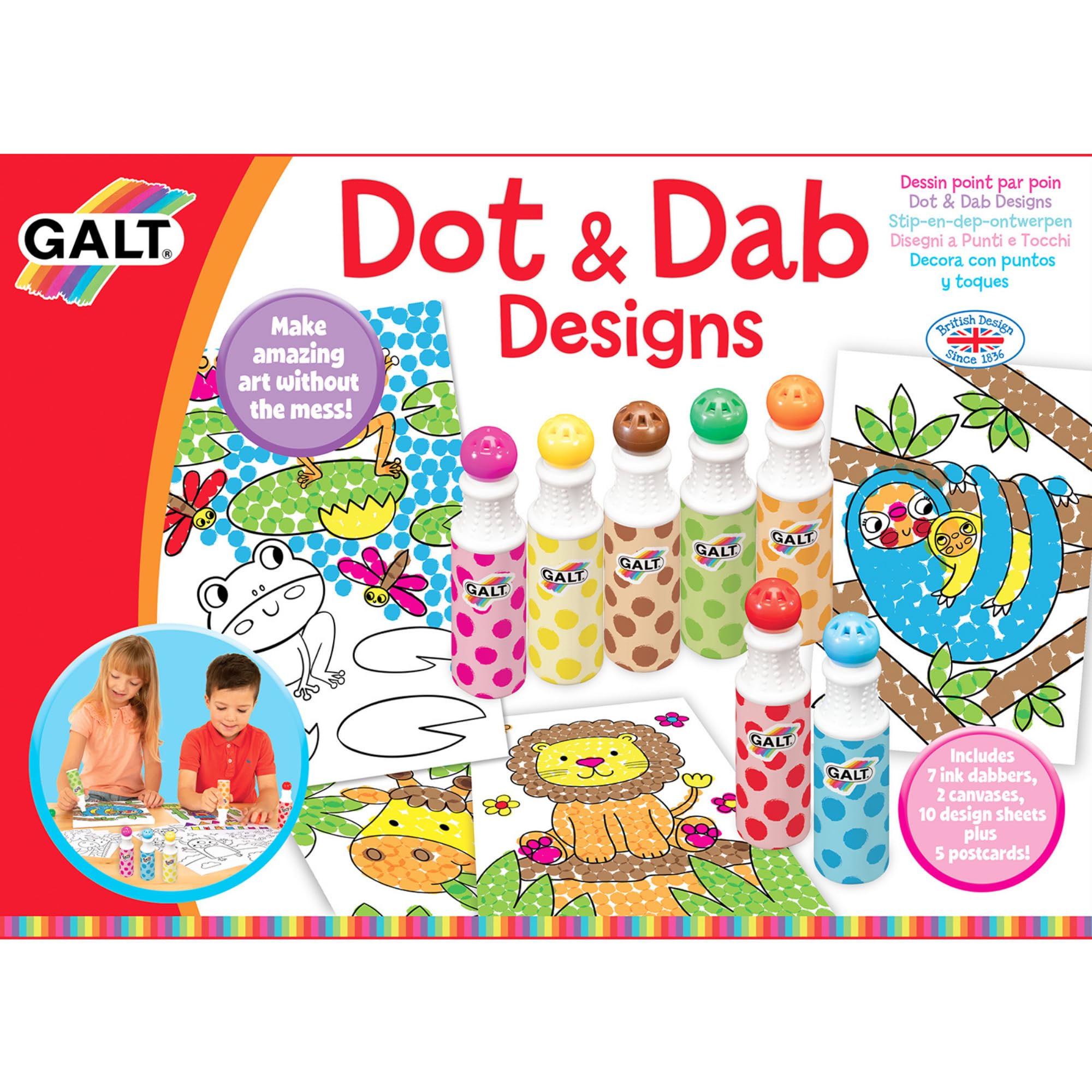Galt Dot & Dab Craft Kit for Kids - Mess-Free Dot Art Set with 7 Anti-Leak Dabbers 5