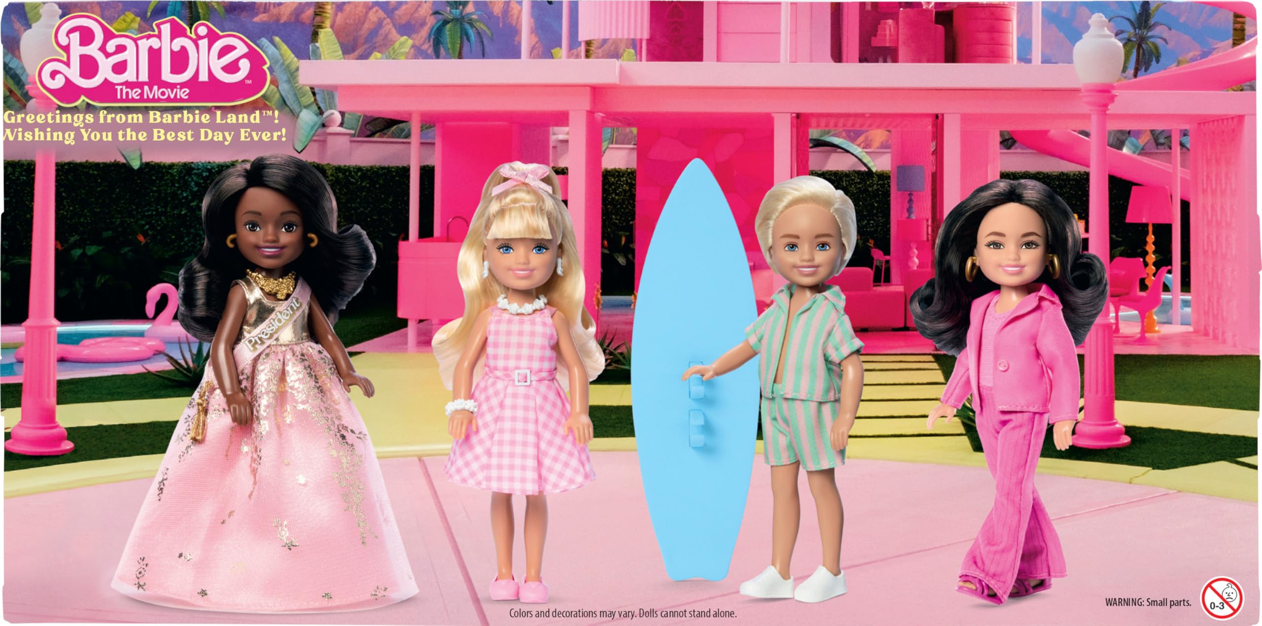 Barbie Signature Barbie The Movie Chelsea Collectible 4-Pack Dolls | Includes Barbie, Ken, President Barbie, Gloria 6