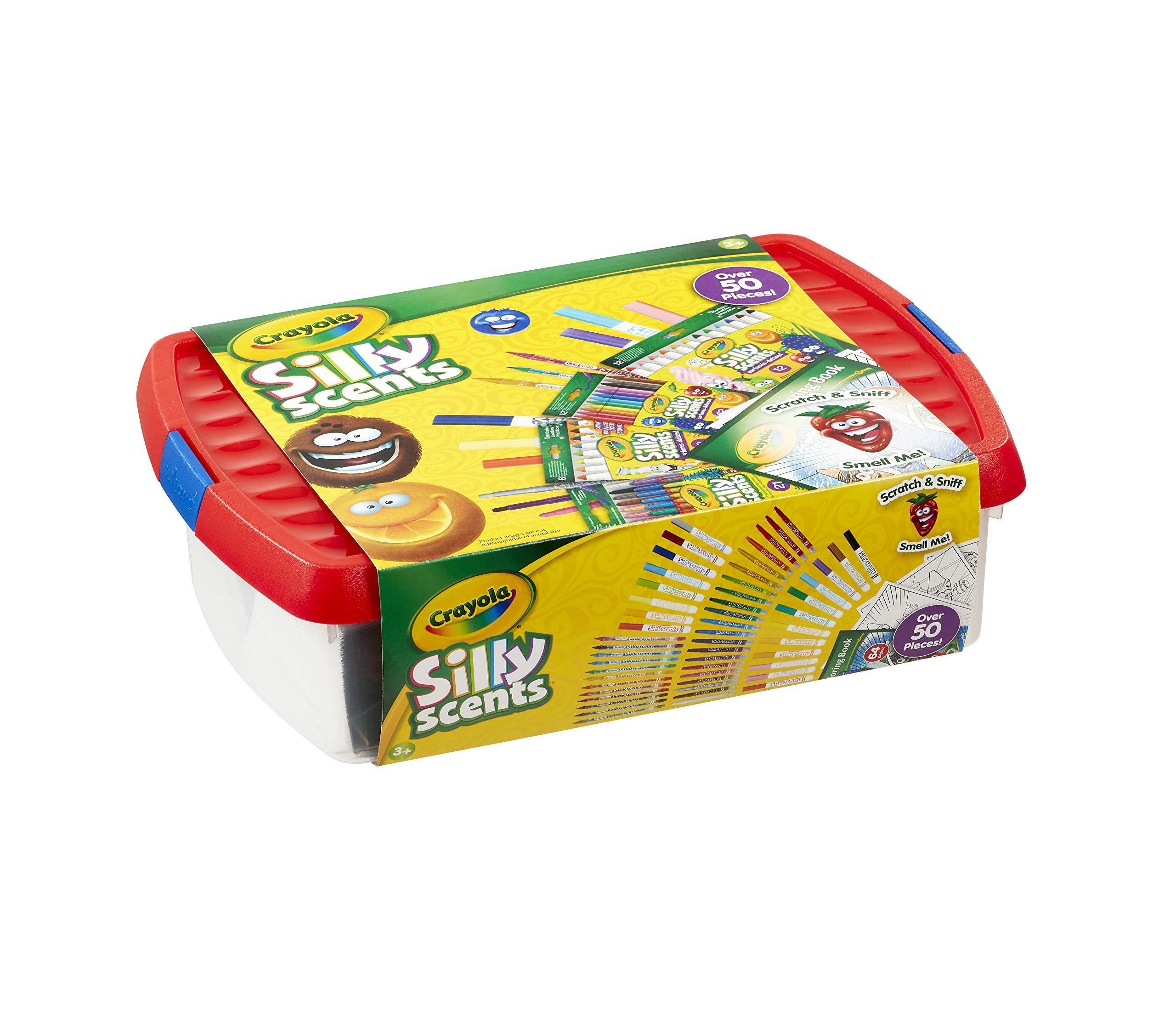 CRAYOLA Silly Scents Colouring Tub - Over 50 Scented Items | Includes Crayons, Markers, Pencils & Book | Ages 4+ 4