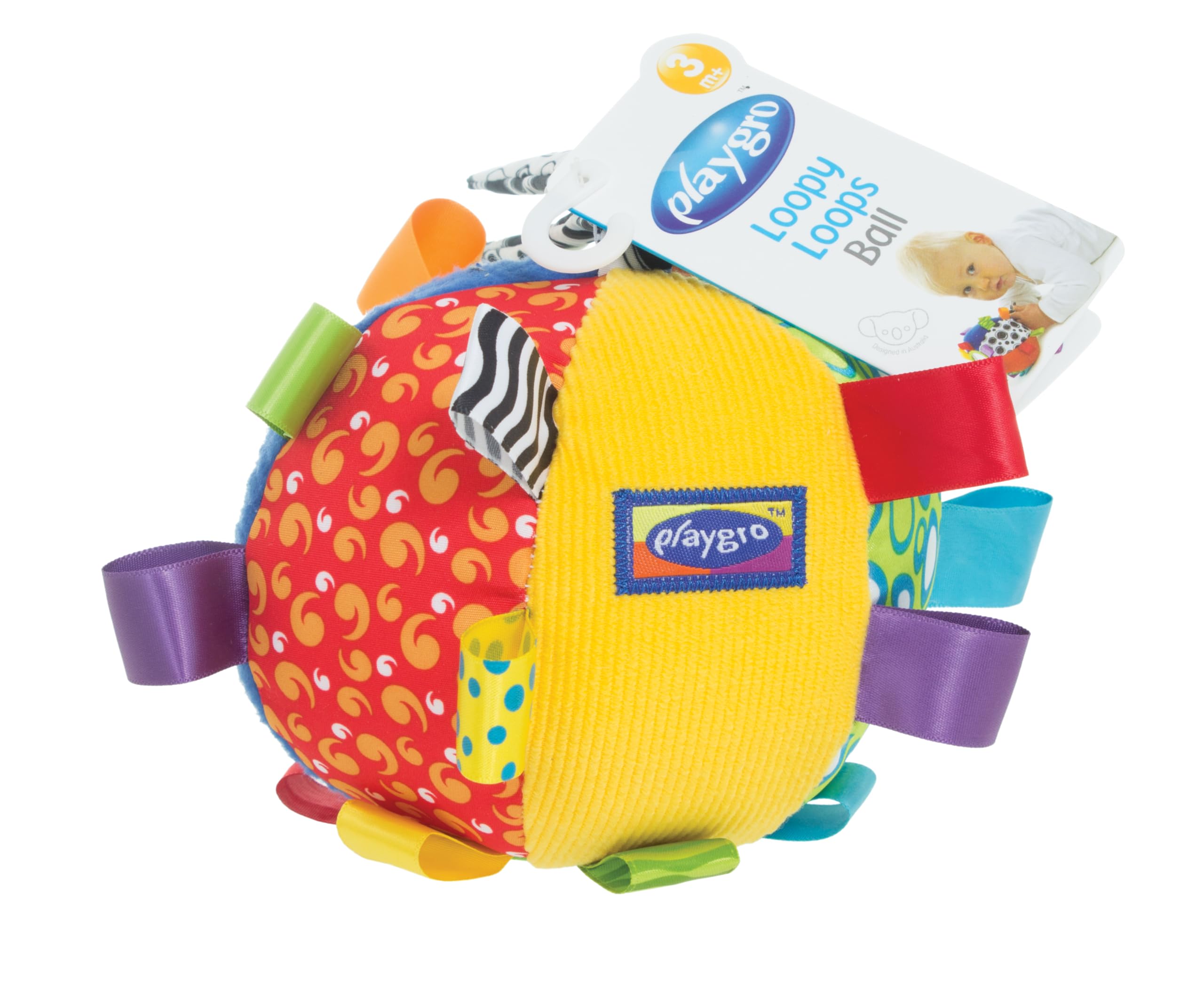 Playgro Kick & Play Loopy Loops Ball - Sensory Development Toy for Babies | Multicolour 6