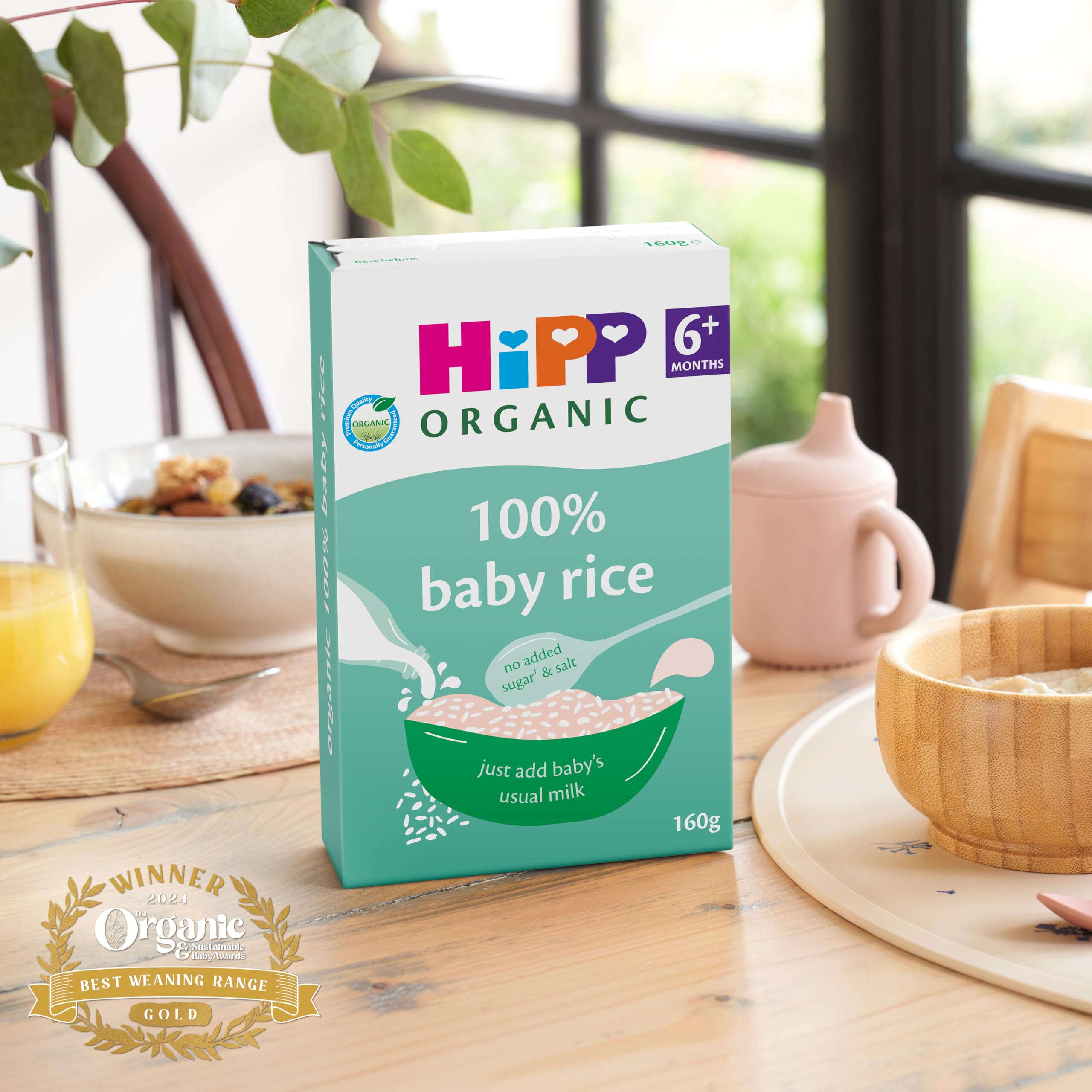 HiPP Organic 100% Baby Rice Flakes - Gluten Free | Suitable from 4 Months | 160g Pack of 4