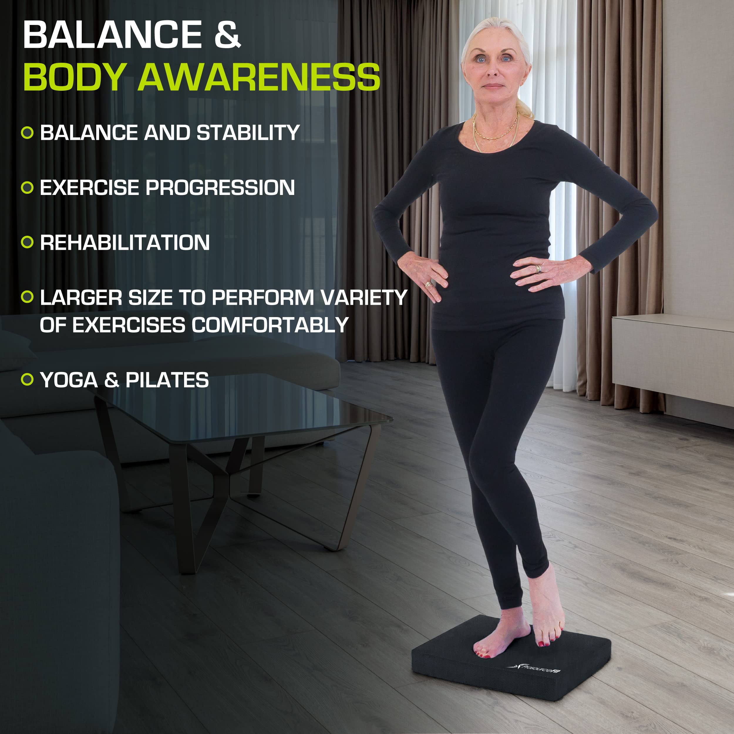 ProsourceFit Exercise Balance Pad – Cushioned Non-Slip Foam Mat for Balance & Core Strength | 18.75”L x 15”W 5