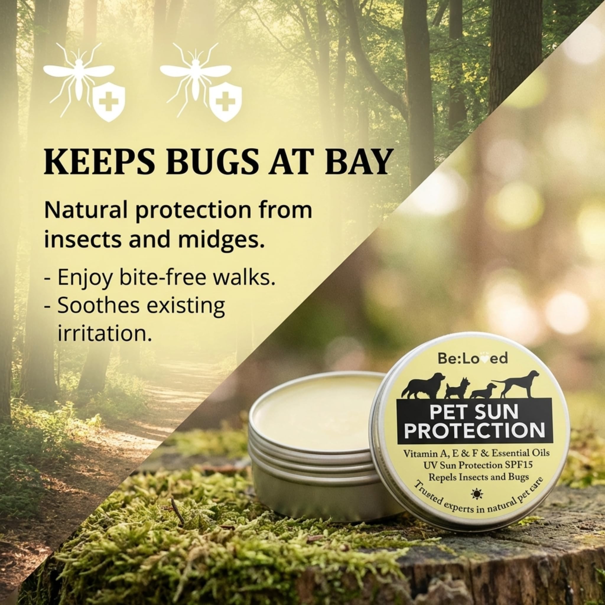 Be:Loved Be:Sunsafe Pet Sun Protection Balm - 60g | Natural Skin Shield | SPF 15 6
