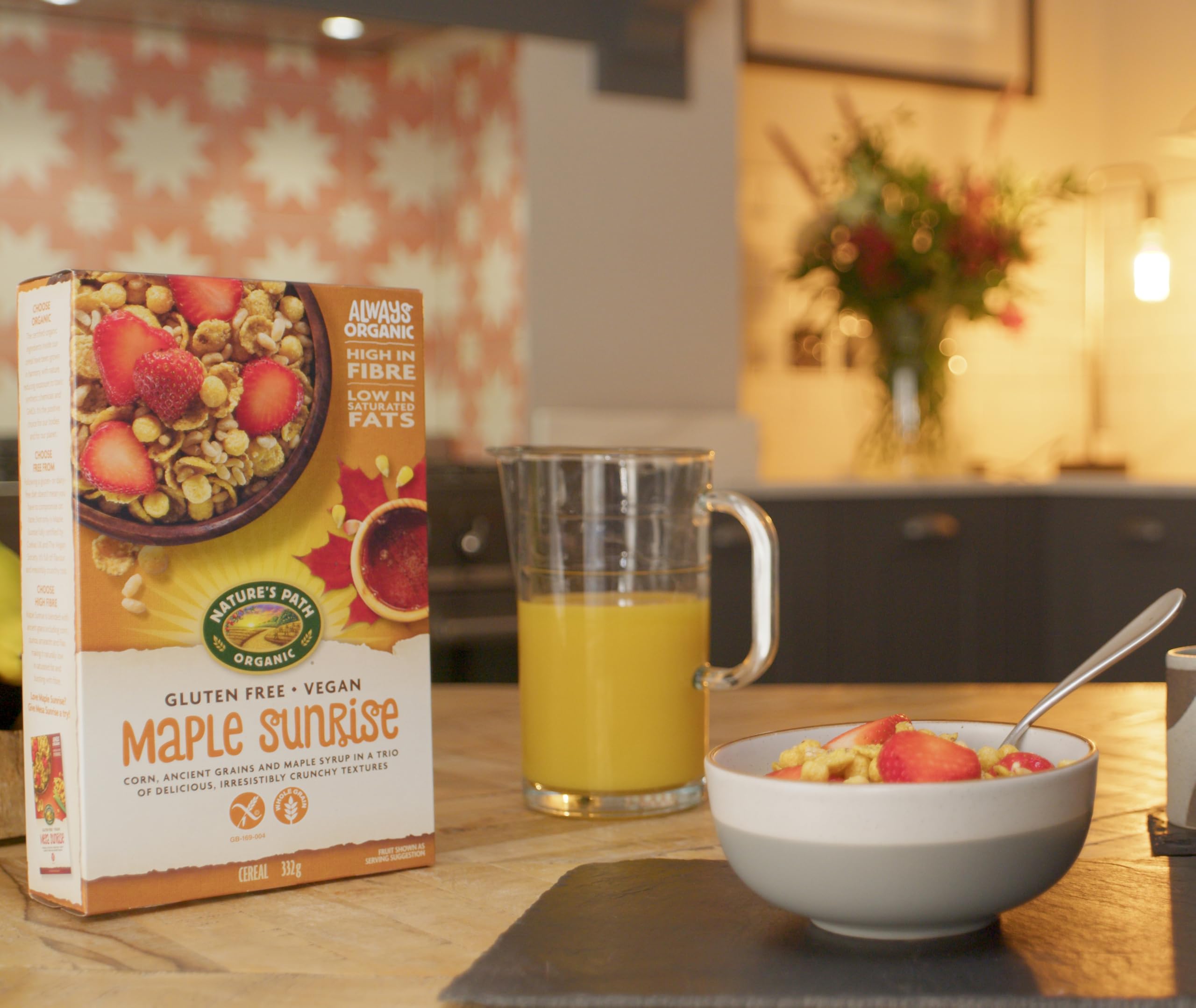 Nature's Path Organic Maple Sunrise Gluten Free Cereal - High Fibre Vegan Breakfast Cereal, Pack of 4 x 332g 5