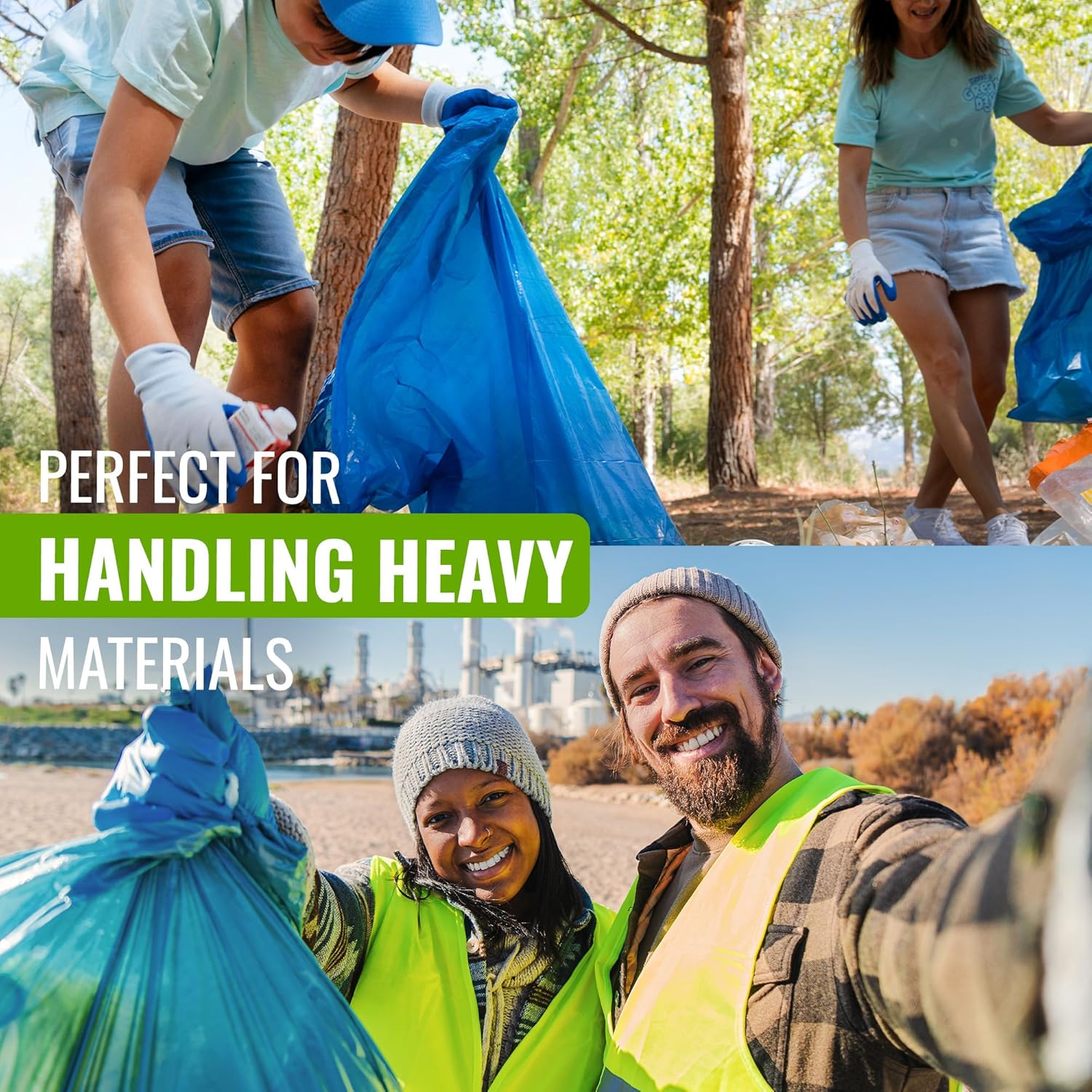 EcoBag 6 Pack Blue 30L 80 Micron Recyclable Heavy Duty Rubble Bags