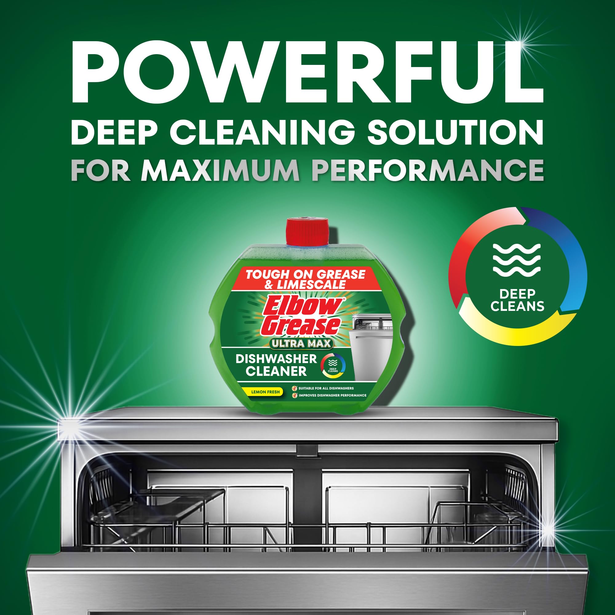 Elbow Grease Ultra Max Dishwasher Cleaner - Tough on Grease & Limescale | 250 ml Liquid 2