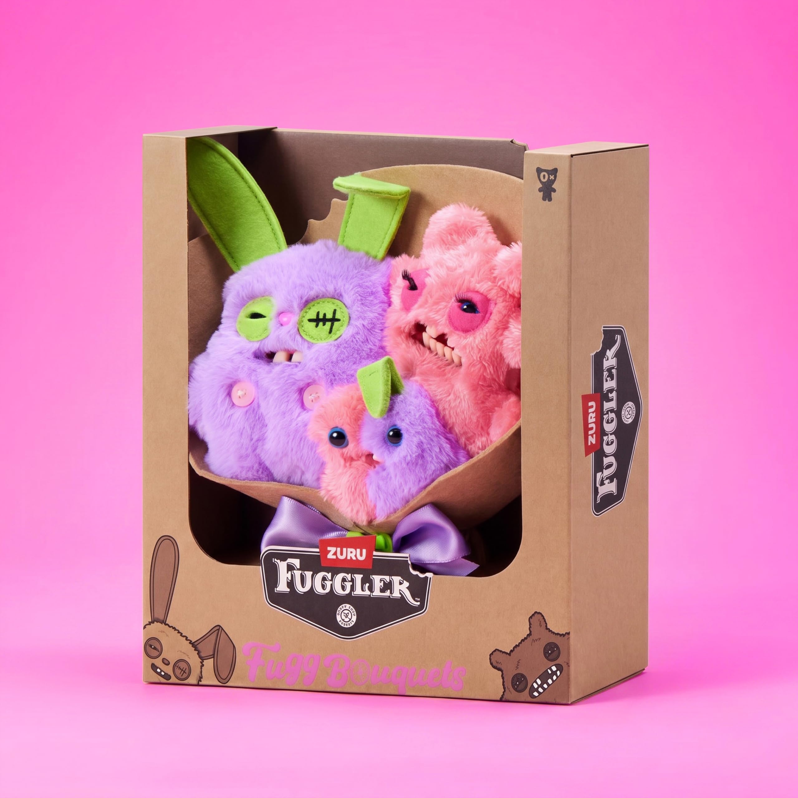 Fuggler Soft Dolls - 2 x 9 inch & 1 x 3.5 inch Collectible Plush Set | Multicolor | Polyester