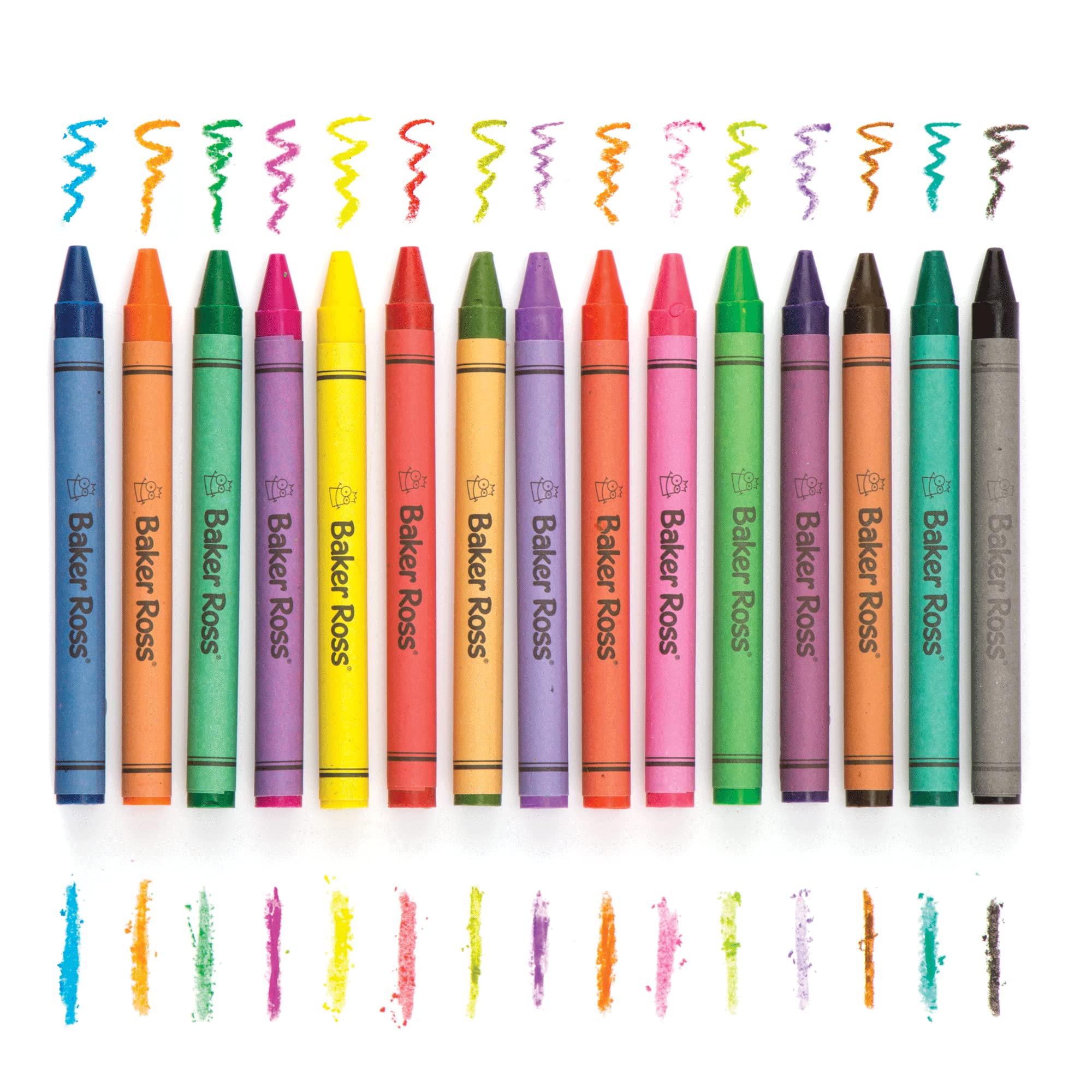 Baker Ross AV257 Chunky Wax Crayons - Pack of 96, Assorted Colours | Paper Wrapped