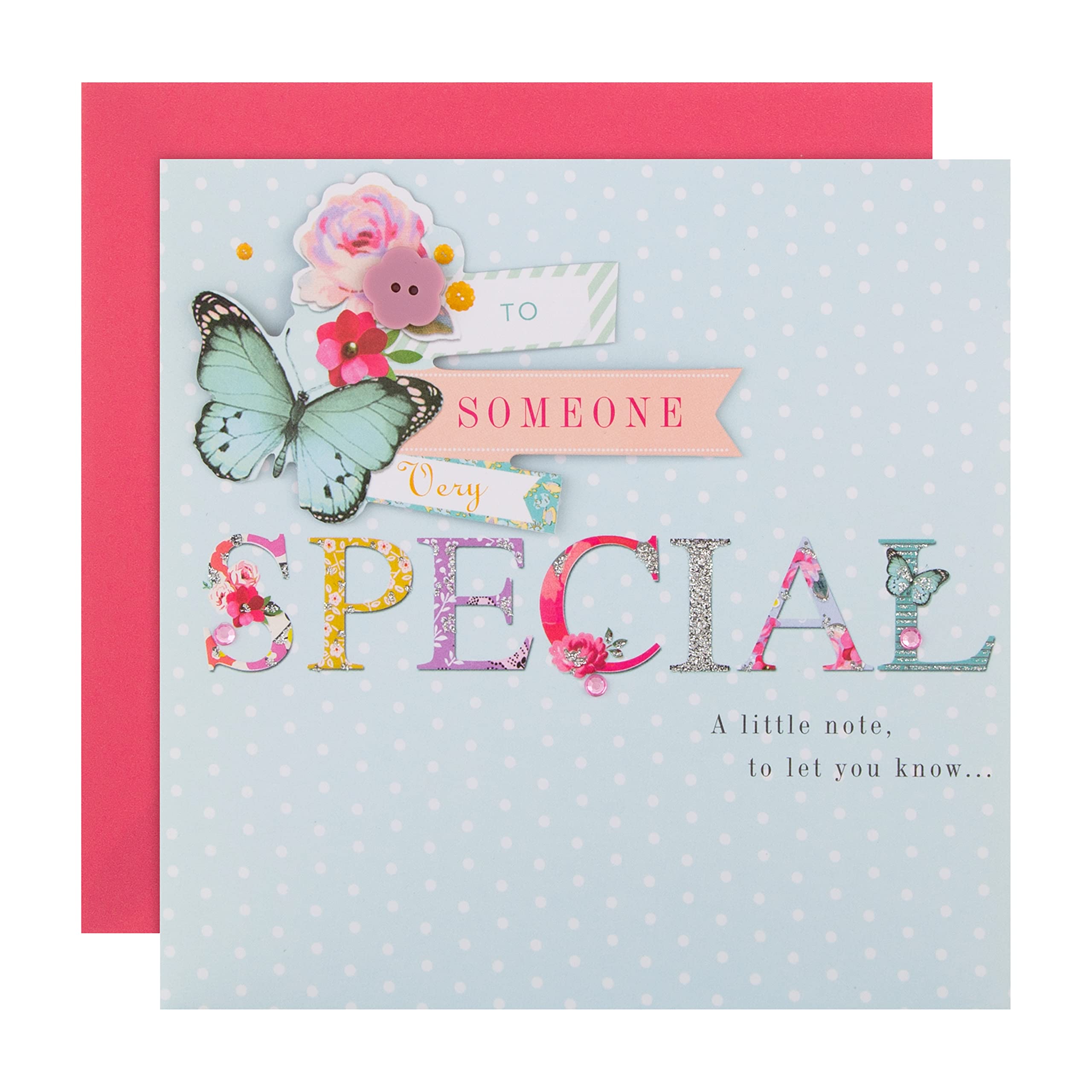 Hallmark Birthday Card for Someone Special - Butterfly & Florals Design | 16cm Square 1