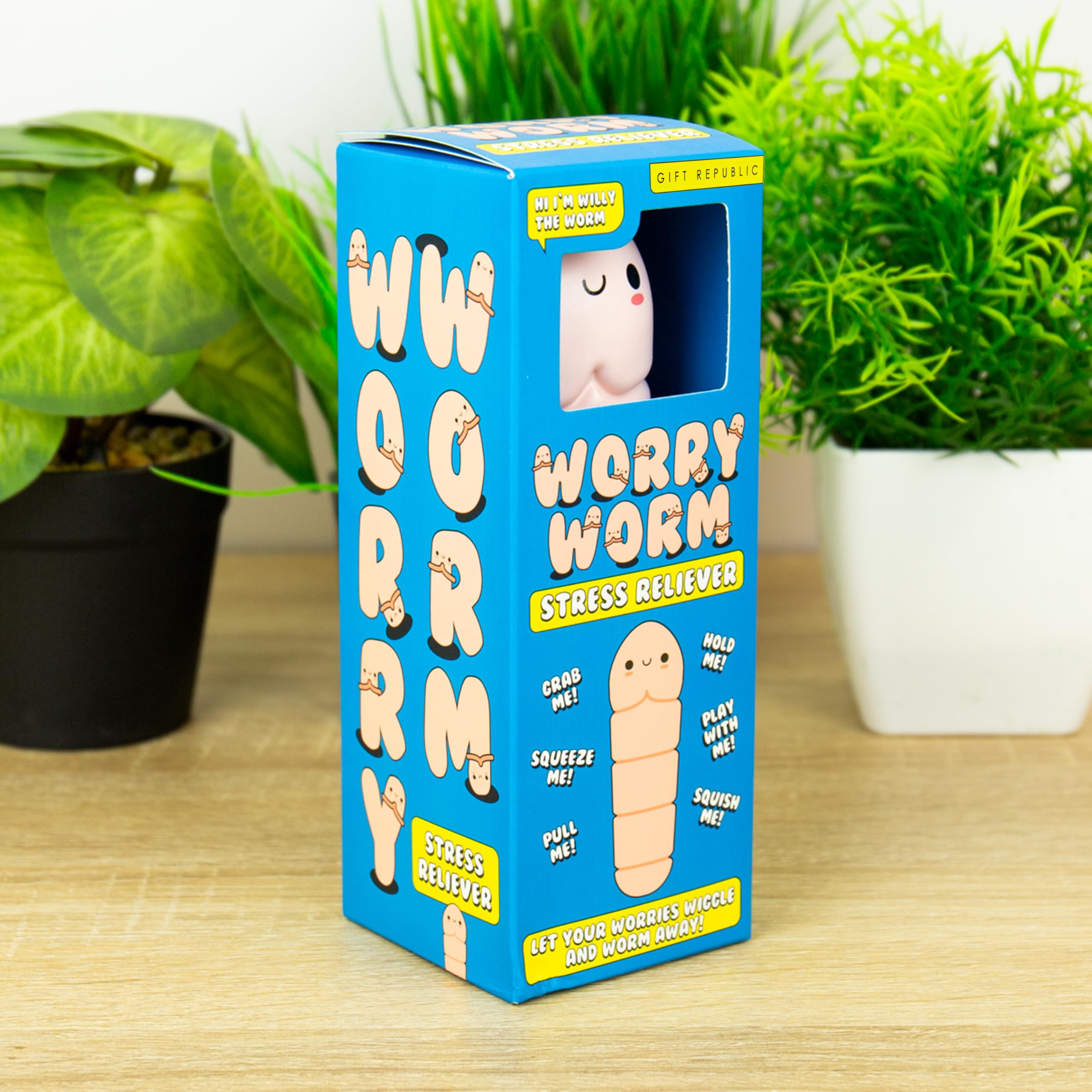 Worry Worm Stress Reliever – Squishy Willy Worm-Shaped Fidget Toy for Kids & Adults 6
