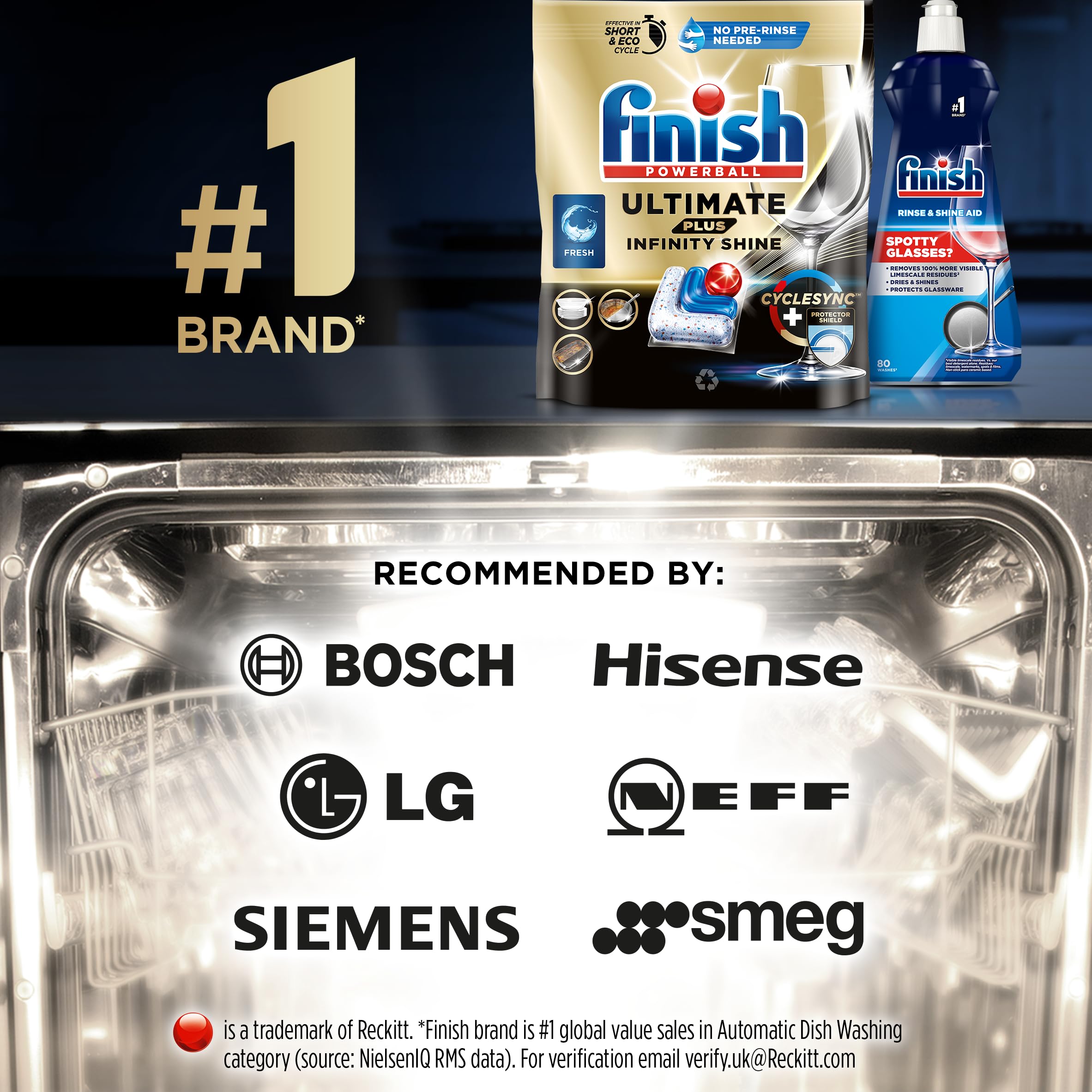 Finish Ultimate Plus Infinity Shine Dishwasher Tablets - 73 Count | 3x Cleaning Power | Cyclesync Technology 4