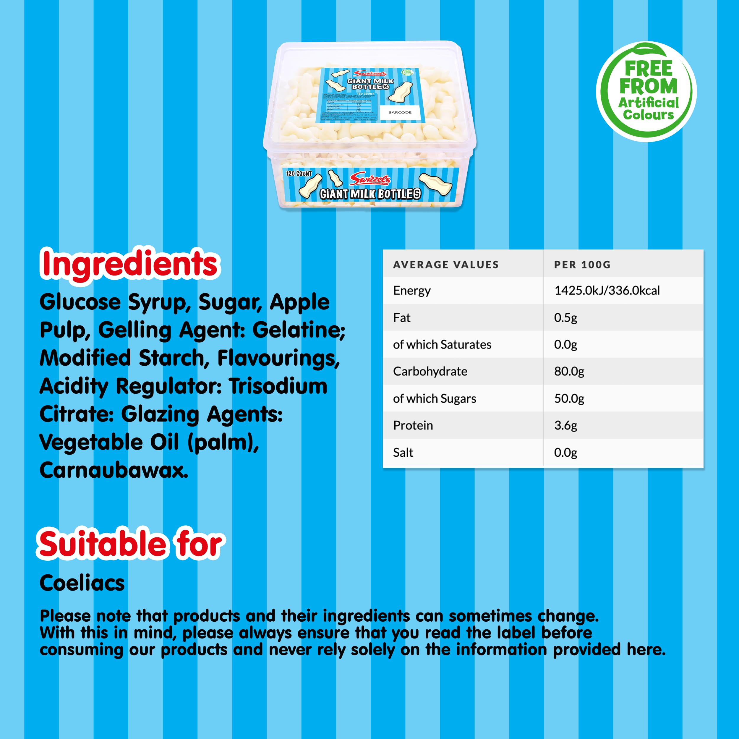 Swizzels Milk Bottle Sweets - Foam Gums, Free from Artificial Colours, 660g Tub 2