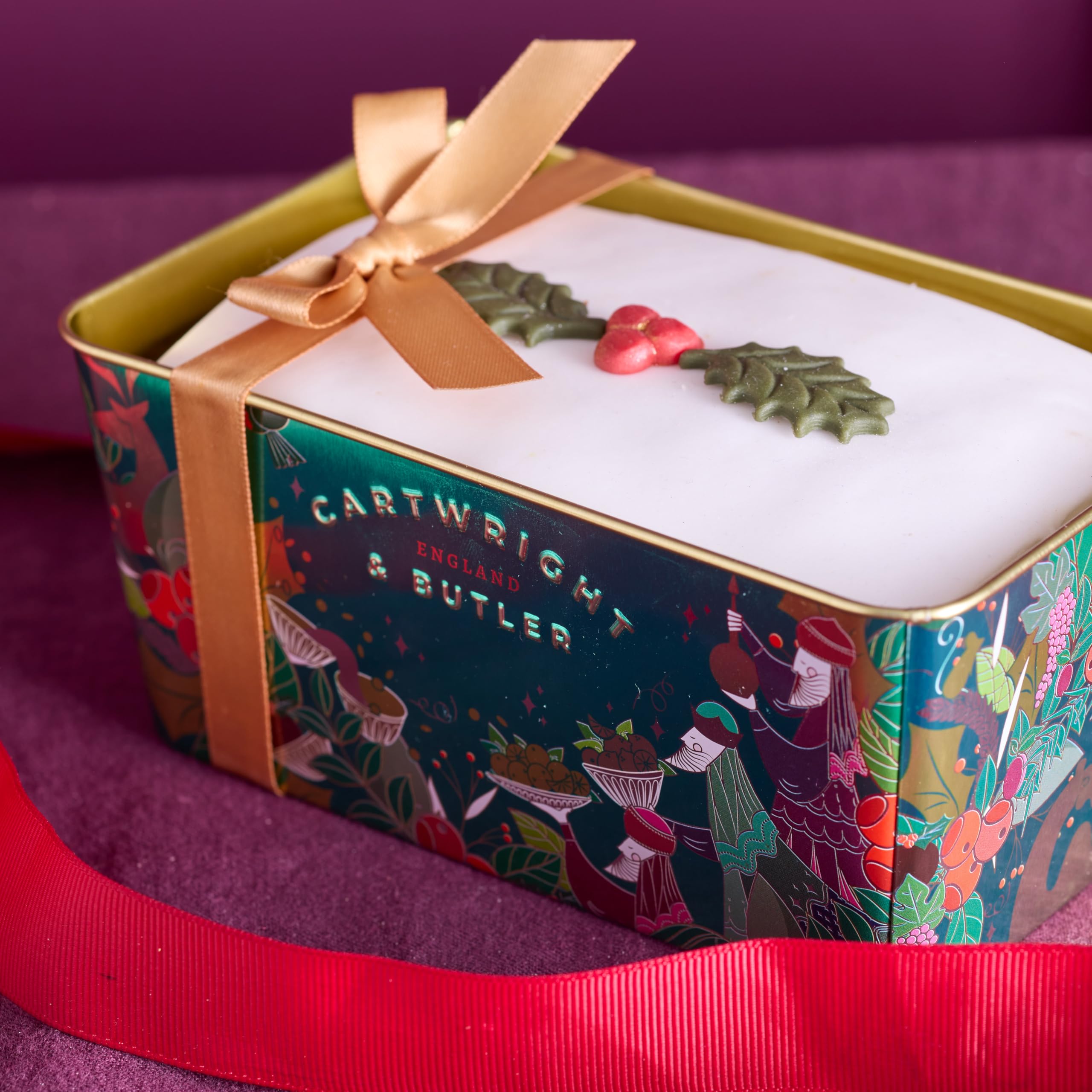 Cartwright & Butler - Merry Christmas Iced Fruit Loaf Cake in Tin