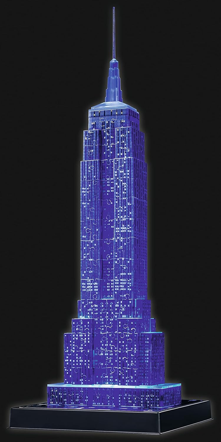 Ravensburger Empire State Building 3D Puzzle - Night Edition with LED Lighting, 216 Pieces 10