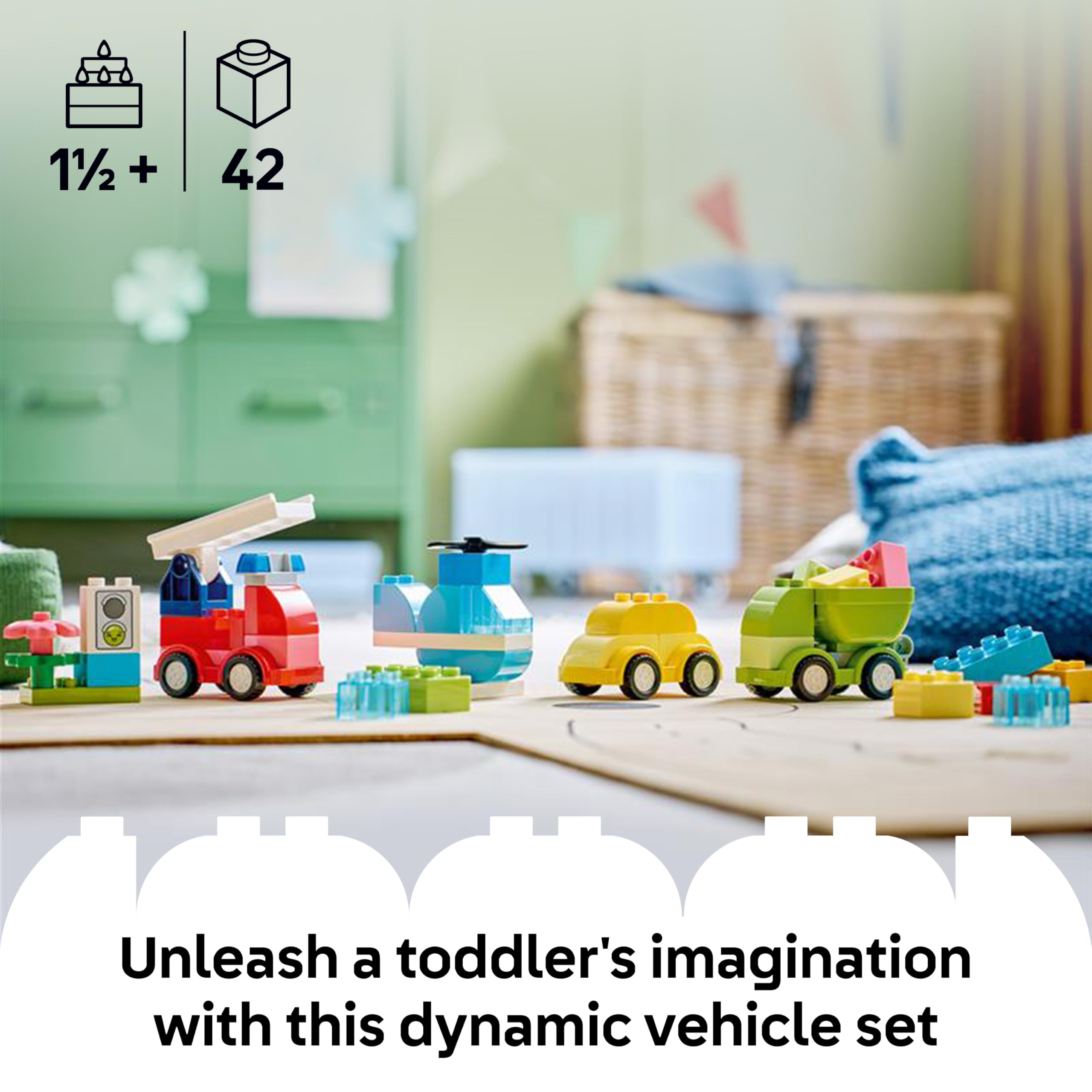 LEGO DUPLO Creative Vehicles Building Set 10474 | 42 Pieces | Ages 1½+ 2