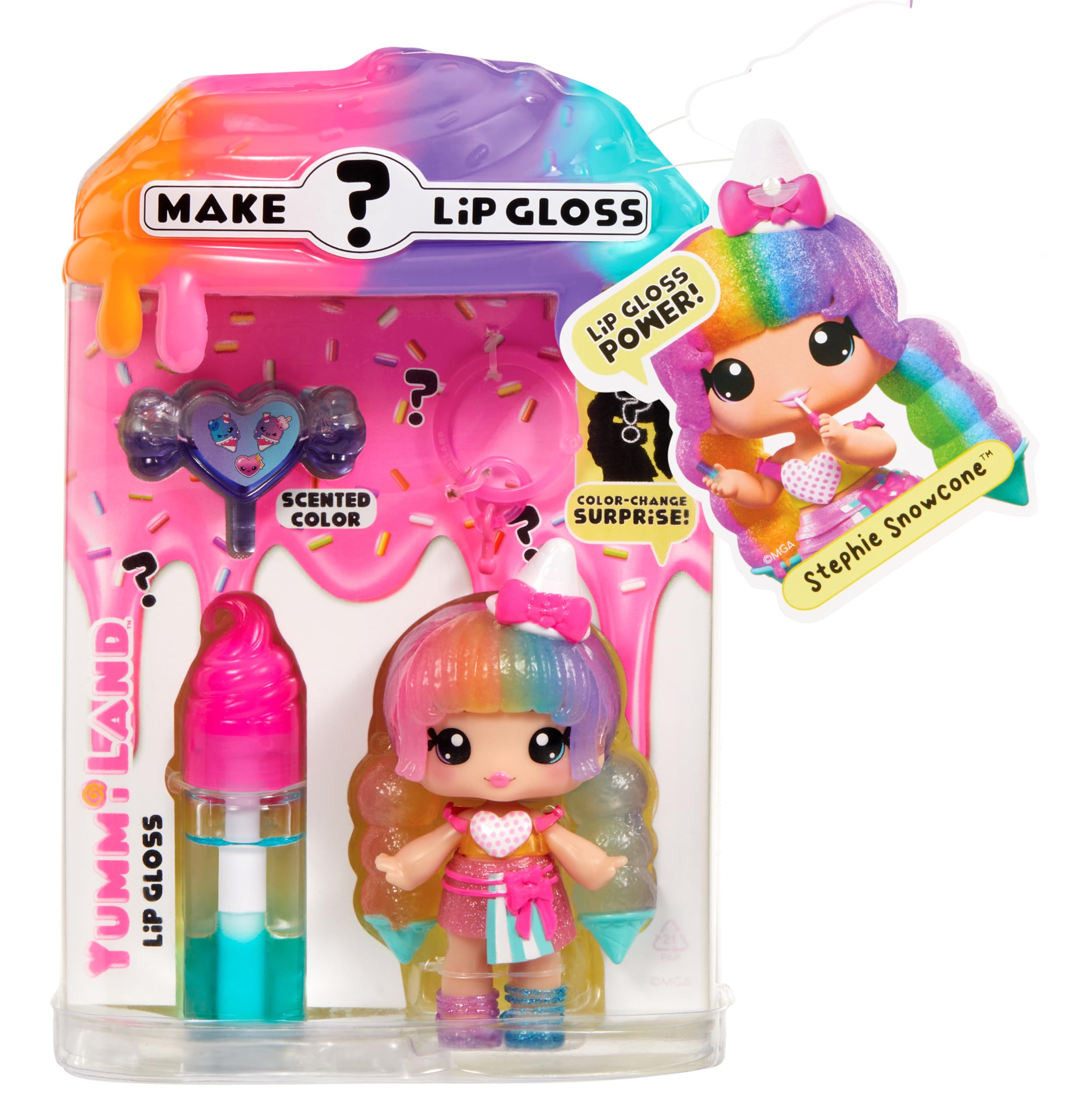 Yummiland Stephie Snowcone Doll with Mystery Color Change Hair & DIY Two-Tone Lip Gloss 5