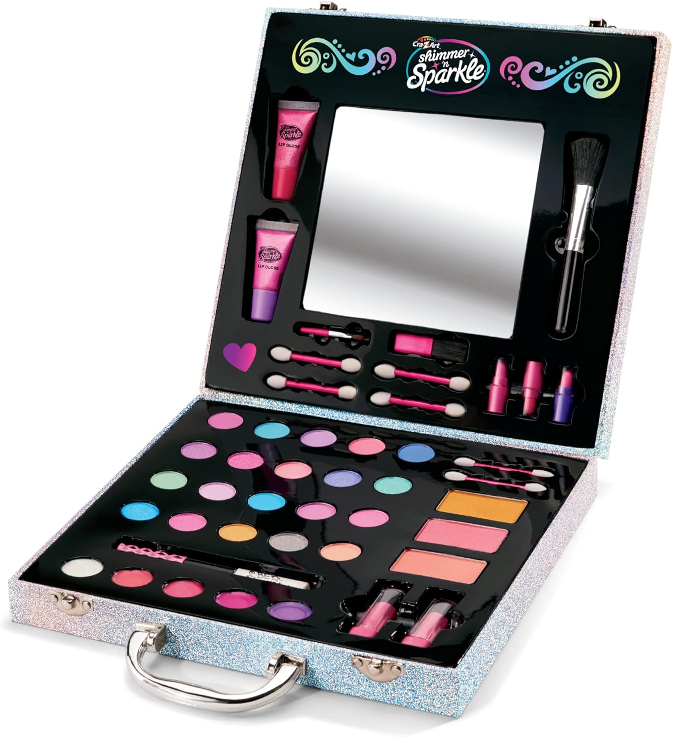 Shimmer 'N Sparkle Glitter Makeover Studio Kids Makeup Set for Girls (35+ Piece Real Makeup Playset) 1