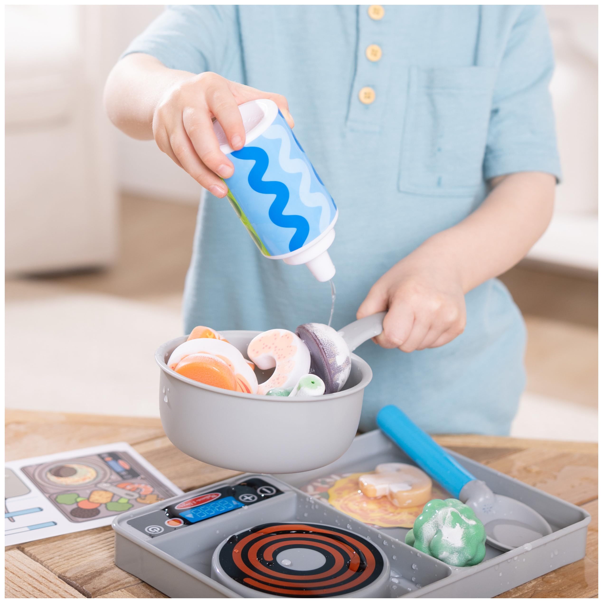 Melissa & Doug Simmer & Stir Stovetop Play Set - Color-Changing Play Food | Ages 3+