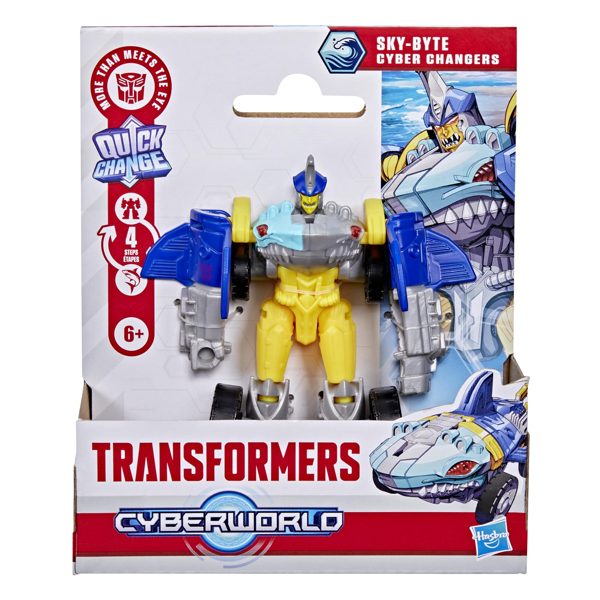 Transformers CYBERWORLD Sky-Byte Action Figure - 4-Step Conversion | 10 cm Robot Mode