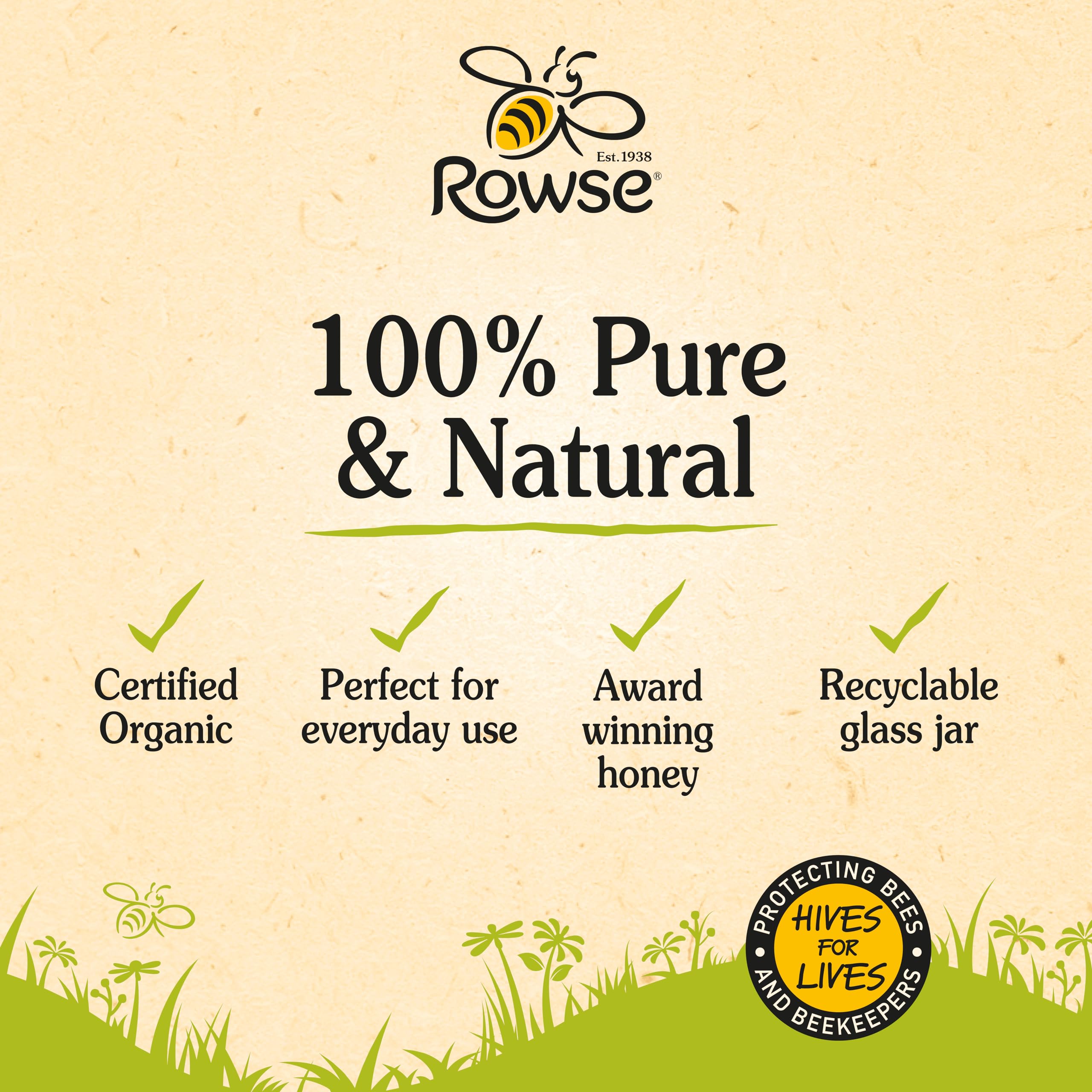 Rowse Organic Honey - 100% Pure & Natural Squeezy Bottle | 340g 2