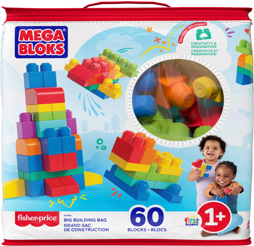 Mega Bloks DCH55 Borsa da Edificio Grande, Blu 60 Pezzi