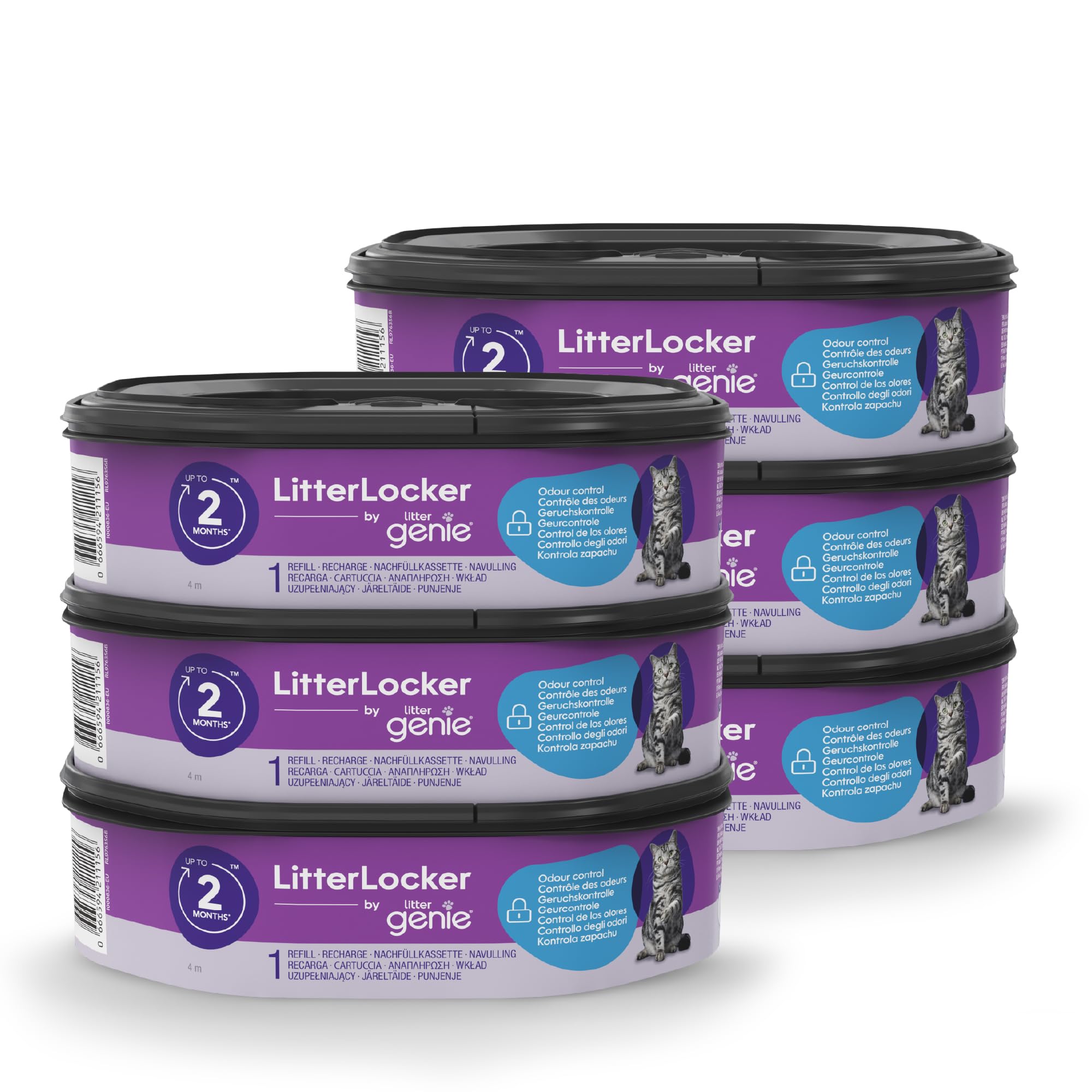 Litter Genie LitterLocker Refills - 6 Pack | Odour Barrier | Plastic