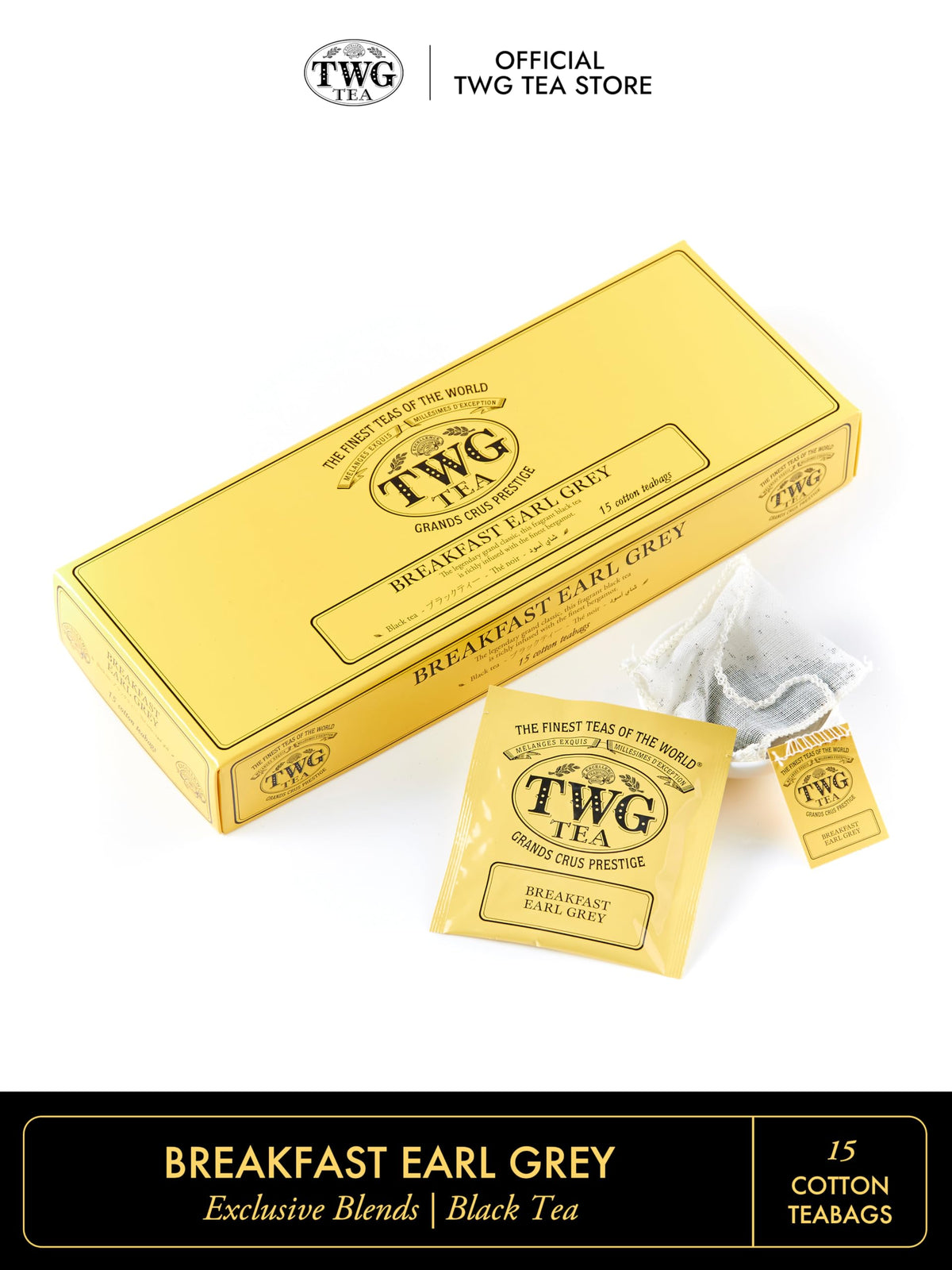 TWG Breakfast Earl Grey Black Tea with Bergamot - 15 Cotton Teabags